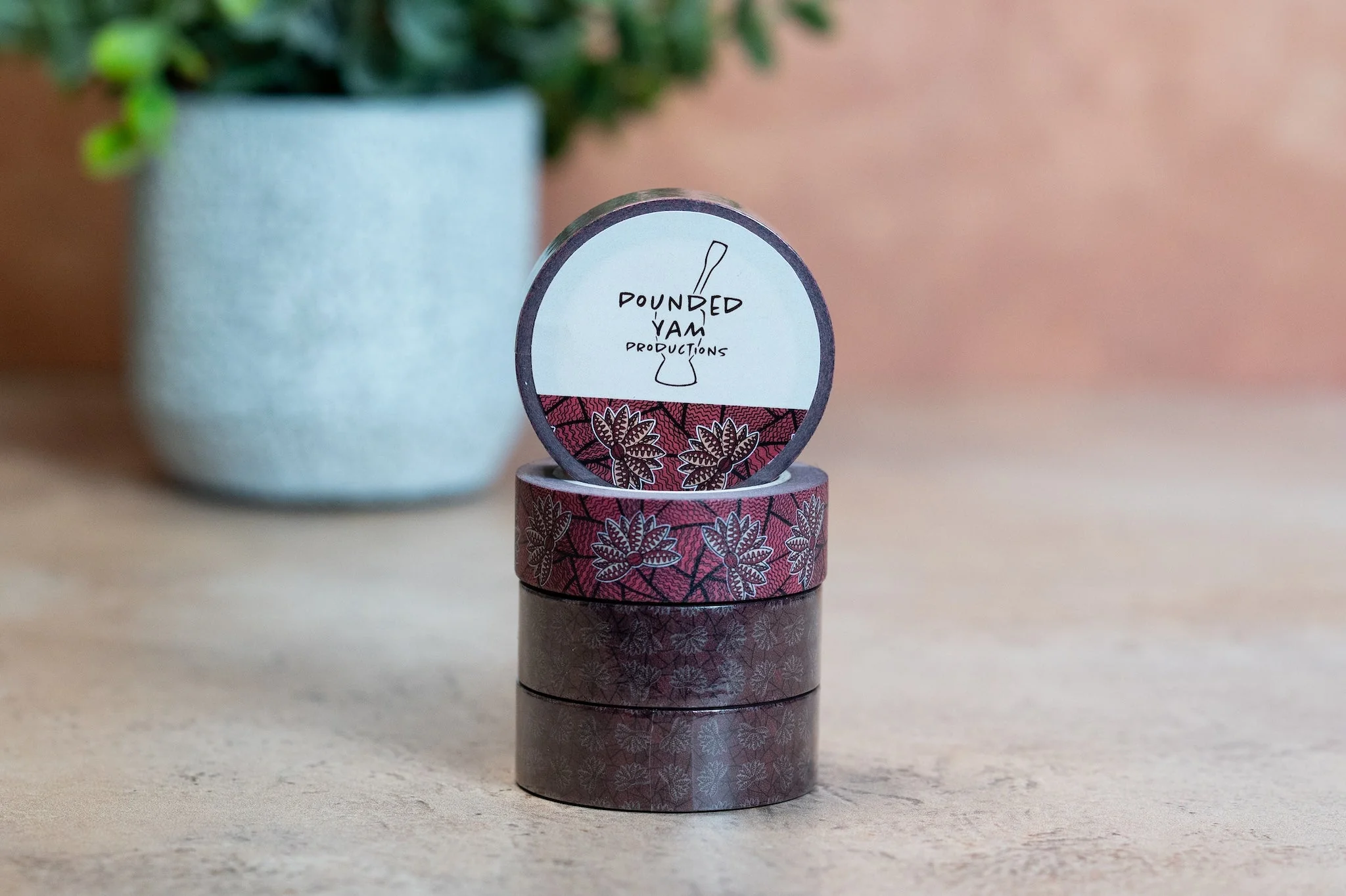 African Print Washi Tape - Red Blossom (Ankara) - Image 3