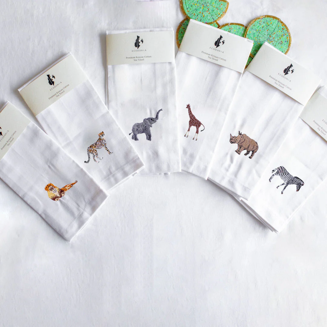 African Wildlife Cotton Tea Towels - Handmade Kitchen Gift - Image 7