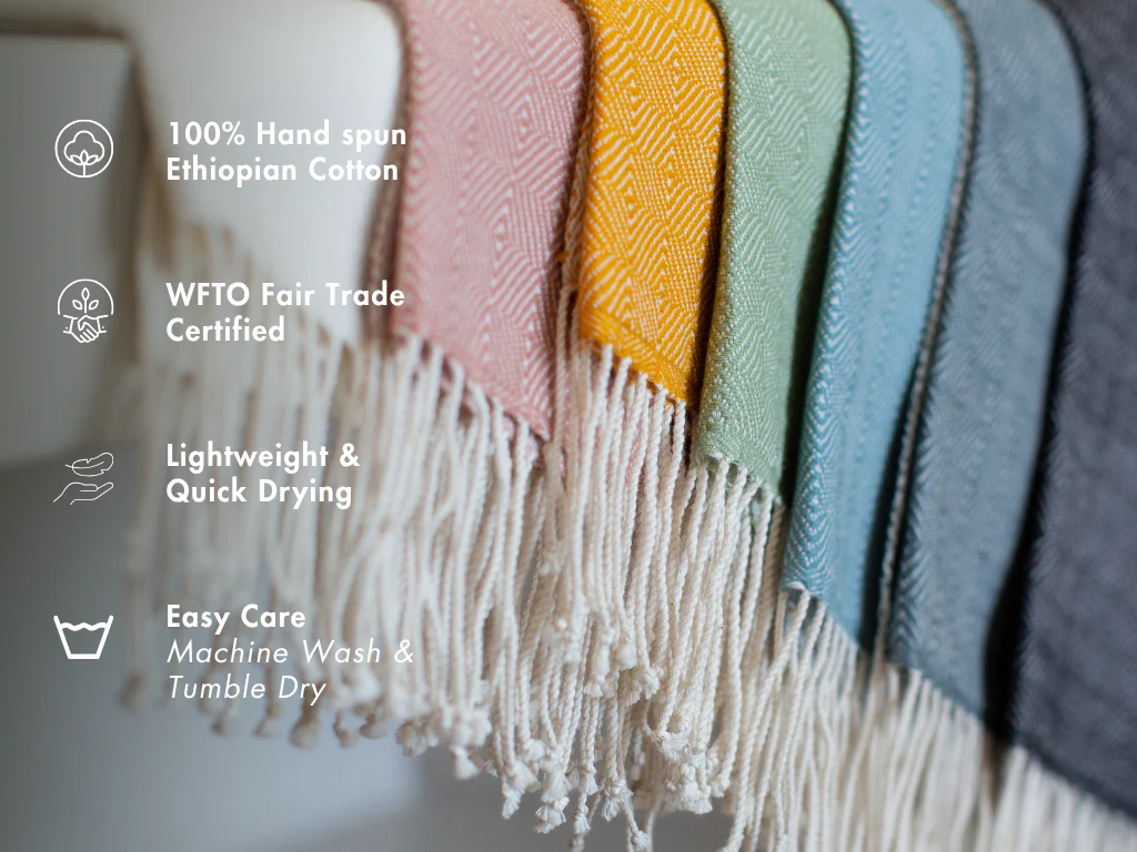Almaz Handwoven Ethiopian Cotton Hand Towel - Image 2