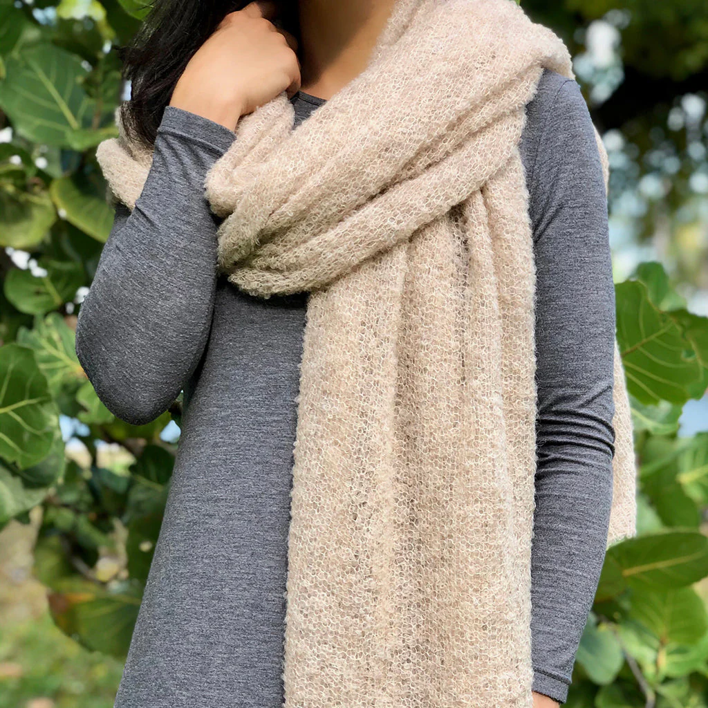 Almond Ultra Plush Alpaca Scarf - Image 2