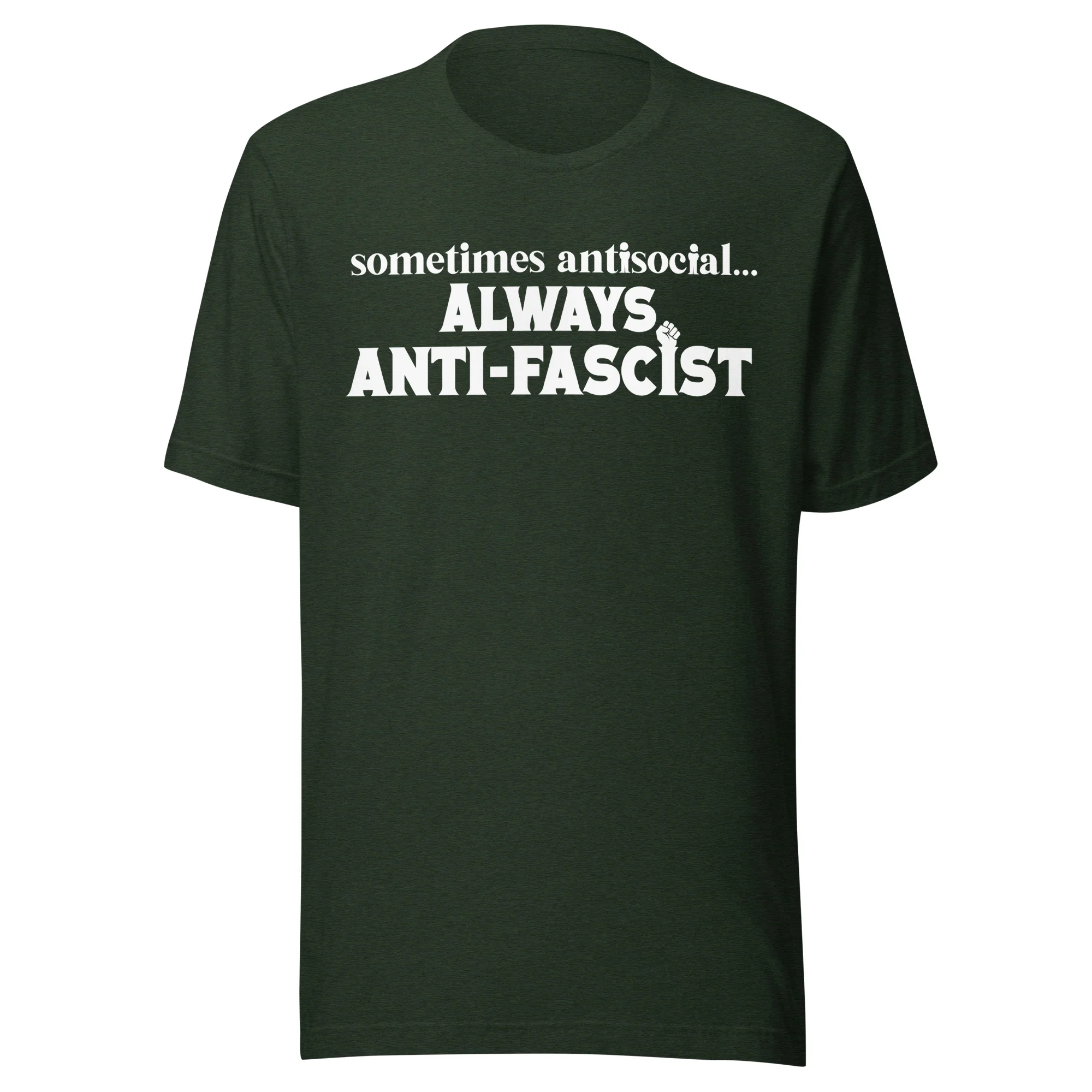 Sometimes Antisocial... Always Anti-Fascist T-Shirt - Image 2