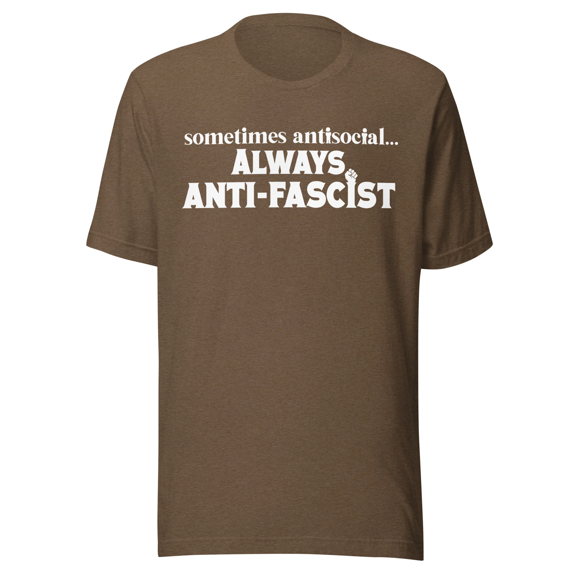 Sometimes Antisocial... Always Anti-Fascist T-Shirt - Image 4