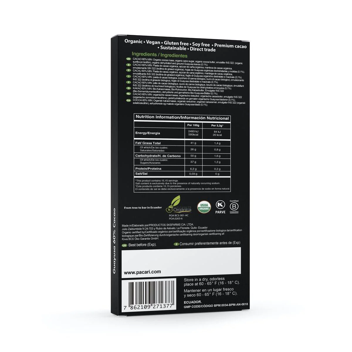 Amazonian Green Tea Guayusa Organic Chocolate Bar - Image 3