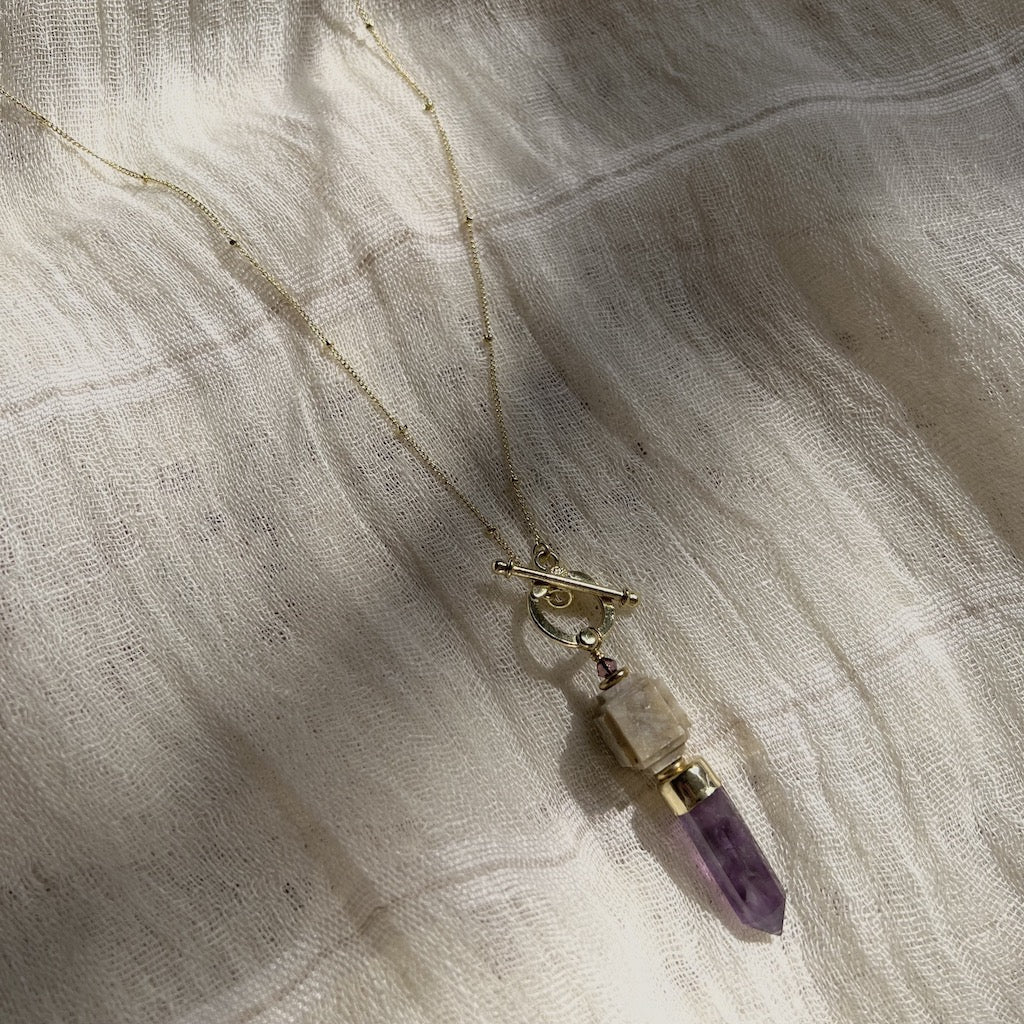 Amethyst Lariat Necklace - Image 2