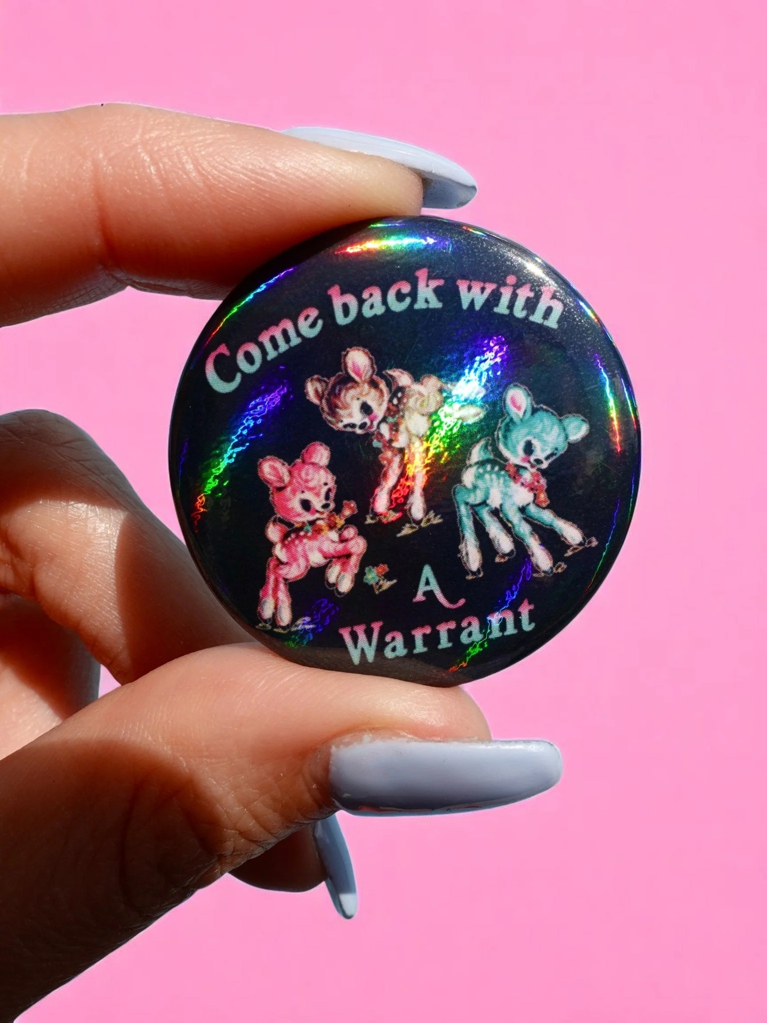 Anarchist Pin Pack – Limited Drop- Holographic Pastel Buttons Pin pack (Set of 6) - Image 3