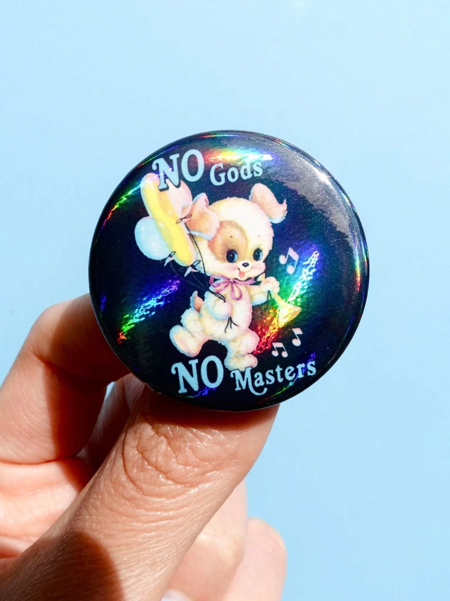 Anarchist Pin Pack – Limited Drop- Holographic Pastel Buttons Pin pack (Set of 6) - Image 4