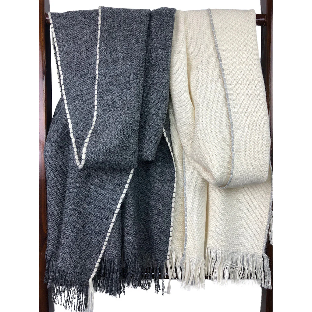 Andes Charcoal Baby Alpaca Scarf - Image 3