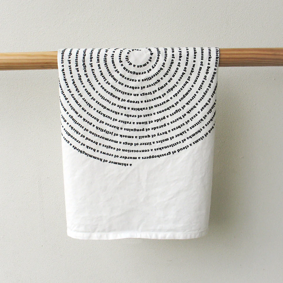Animal Collective Nouns Flour Sack Kitchen Towel - Image 3