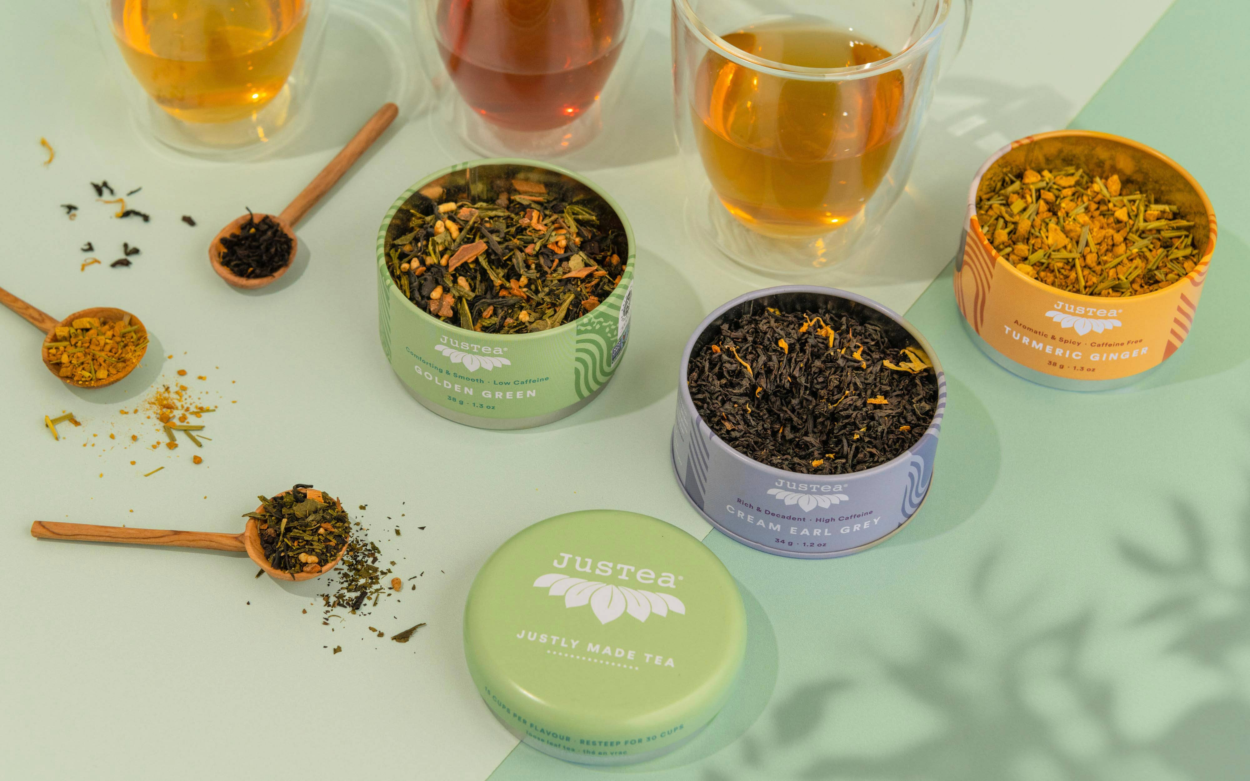 Assorted Trio Tin & Spoon - Organic Black, Green, Herbal Tea - Image 6