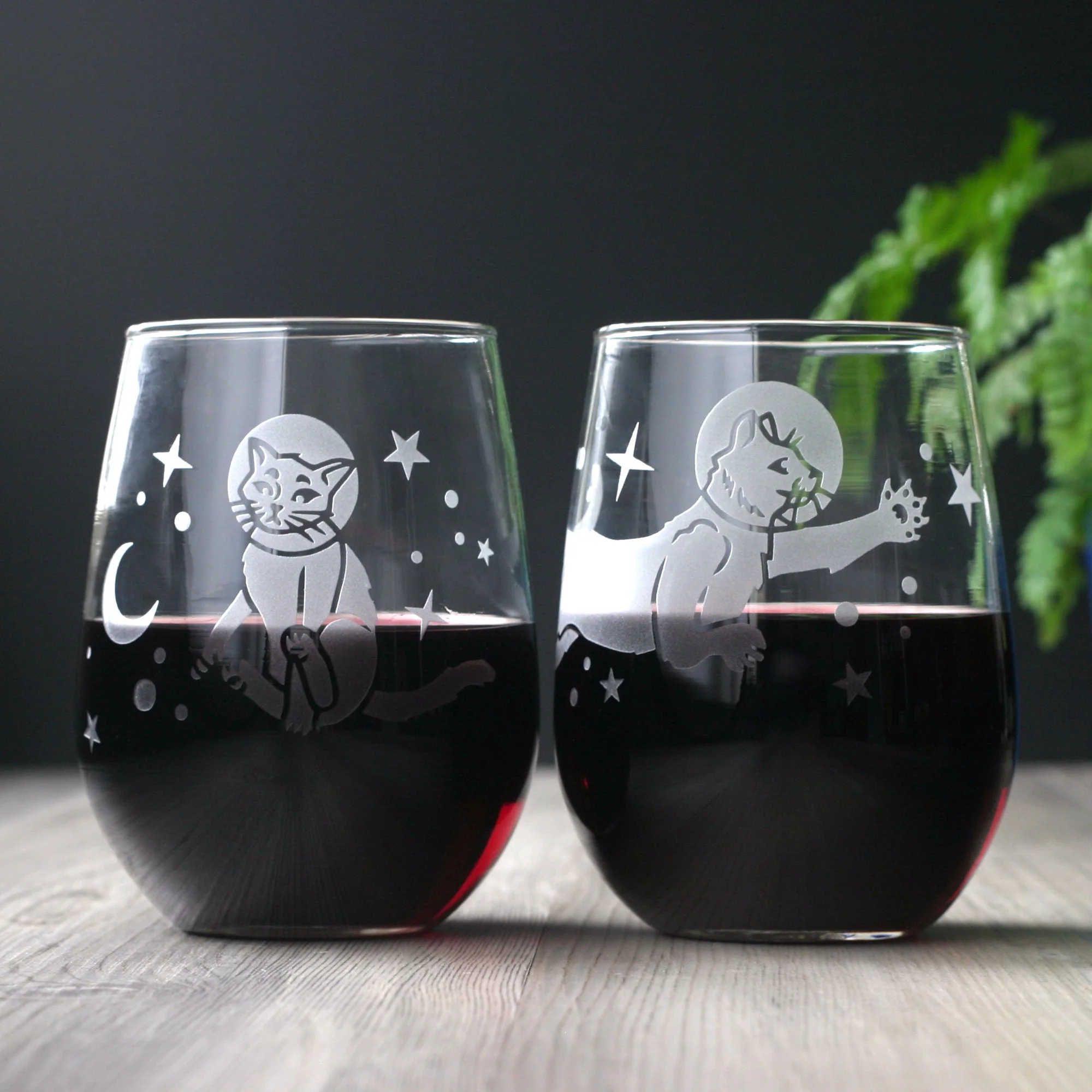 Astronaut Space Cat Wine Glass - Image 2