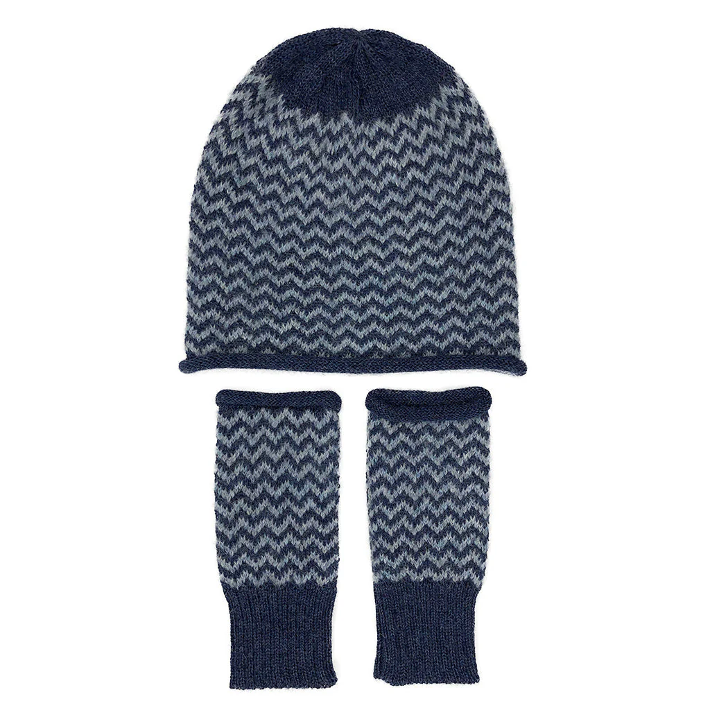 Azul Chevron Knit Alpaca Gloves - Image 2