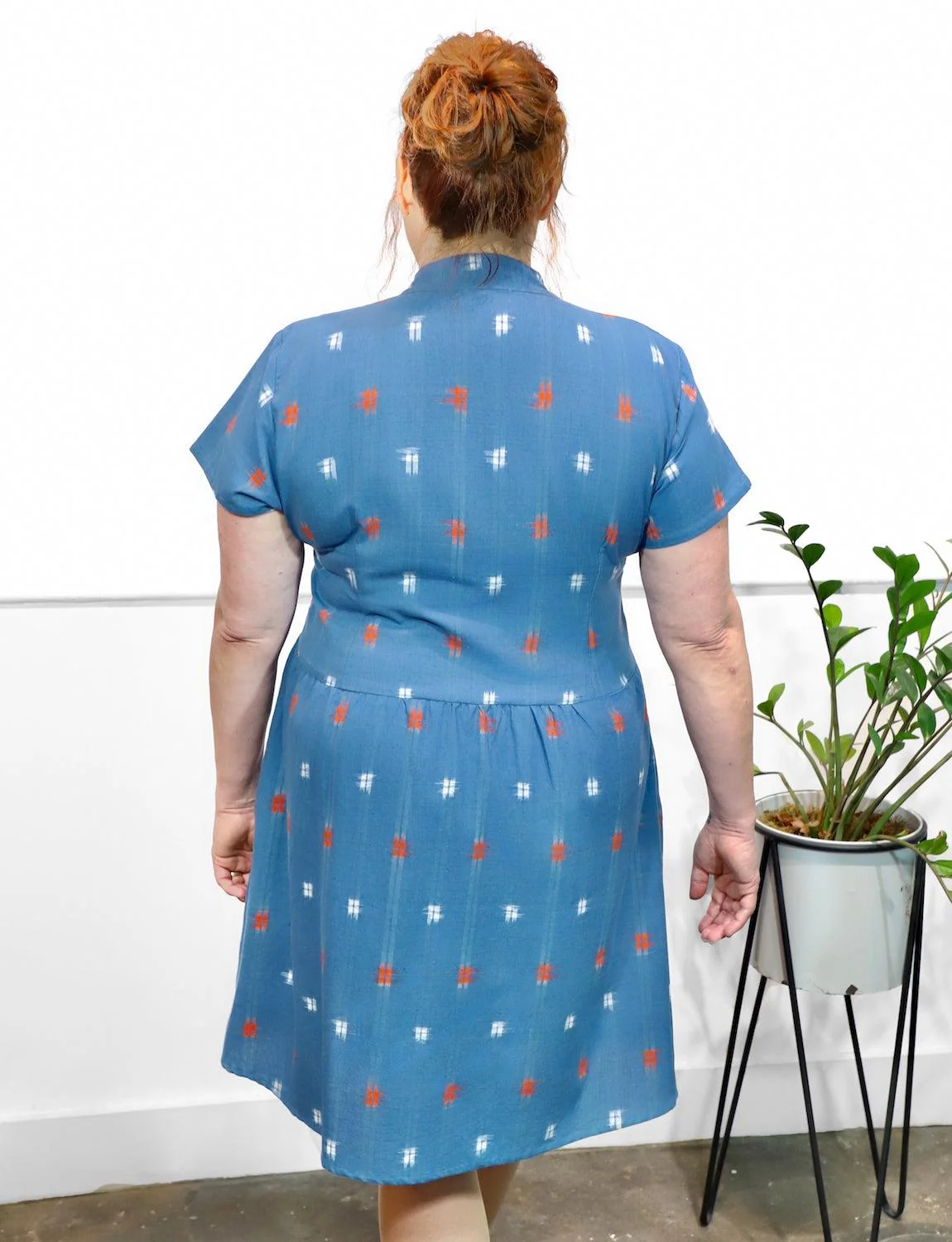 Azure Wash Organic Cotton Button Dress - Image 4
