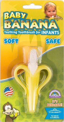 BABY BANANA Brush Training Toothbrush Teether Yellow - Image 2