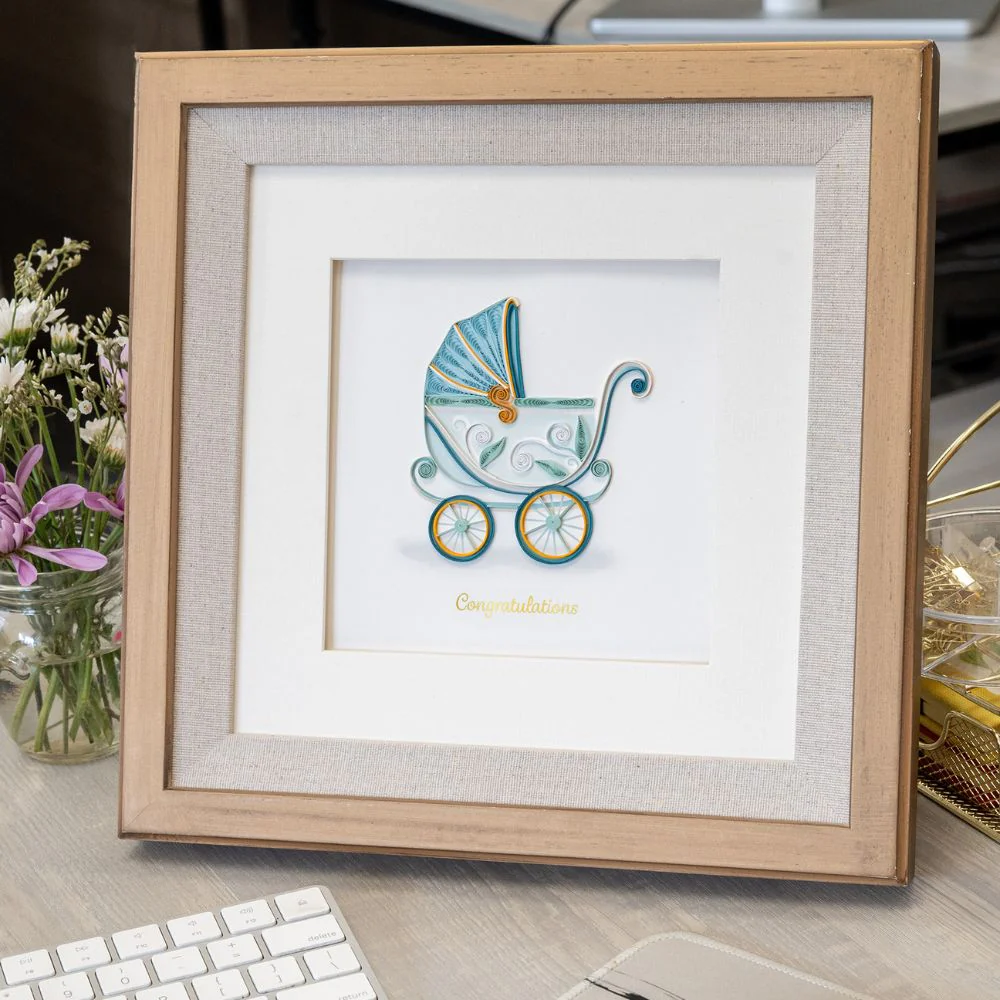 Baby Buggy Quilled Greeting Card - Image 2