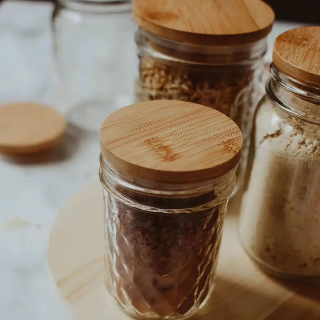 Bamboo Jar Lids – Plastic-Free Storage for Mason Jars | Regular & Wide Mouth - Image 2