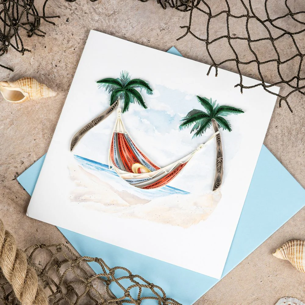 Beach Hammock Quilled Greeting Card - Image 4