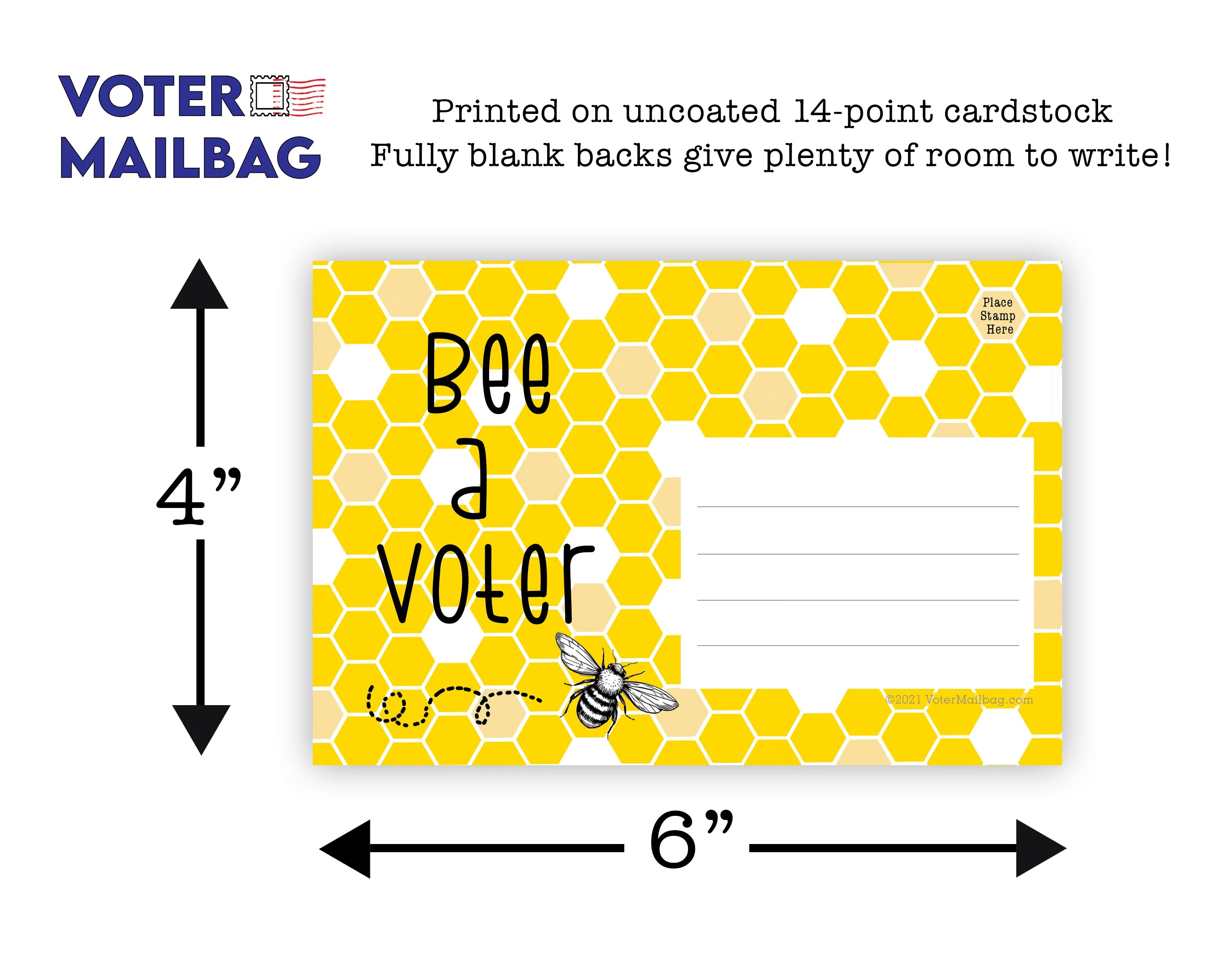 Bee A Voter Blank 4x6 Voter Postcards - Image 5