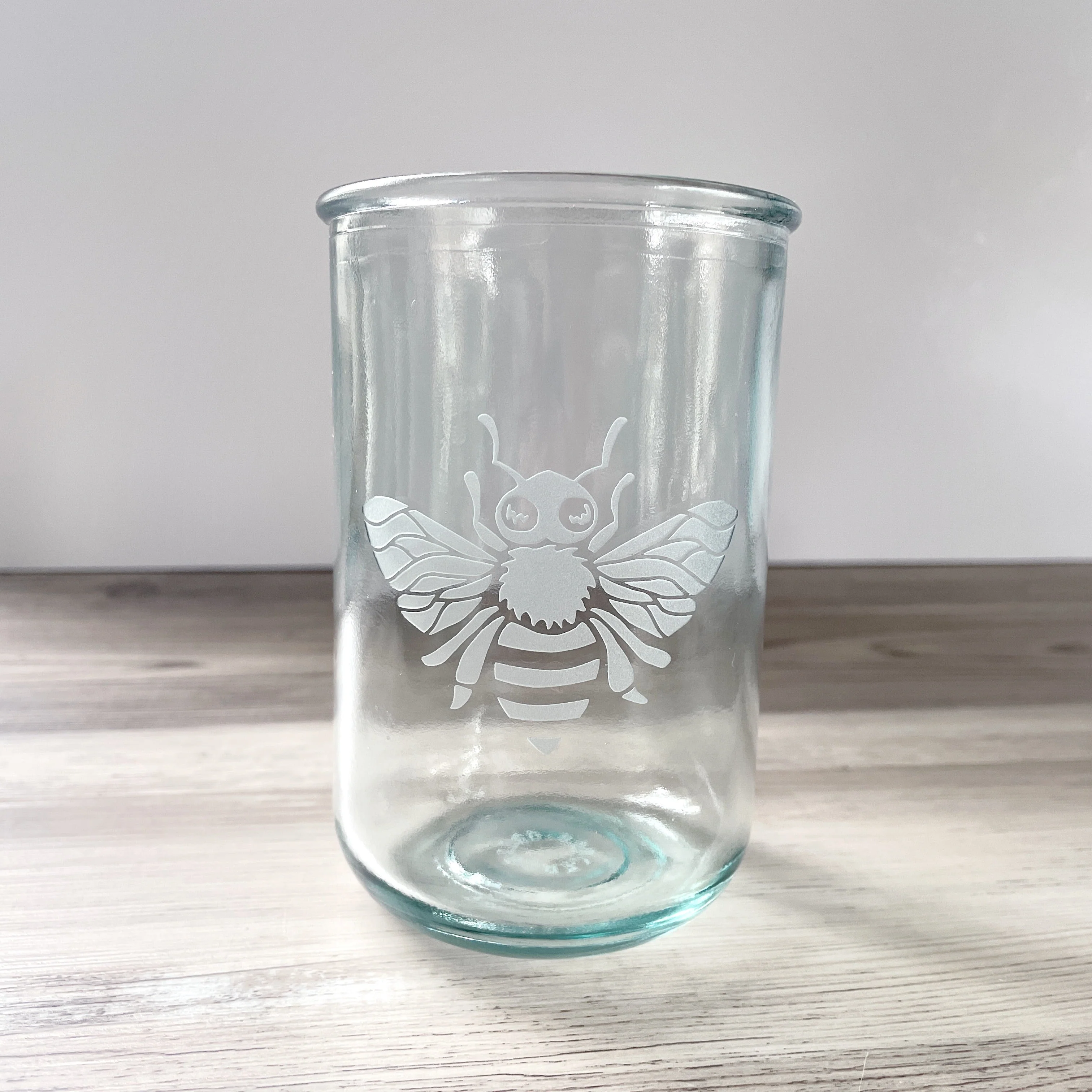 Bee Rustic Recycled Glass Candle Cup - Image 2