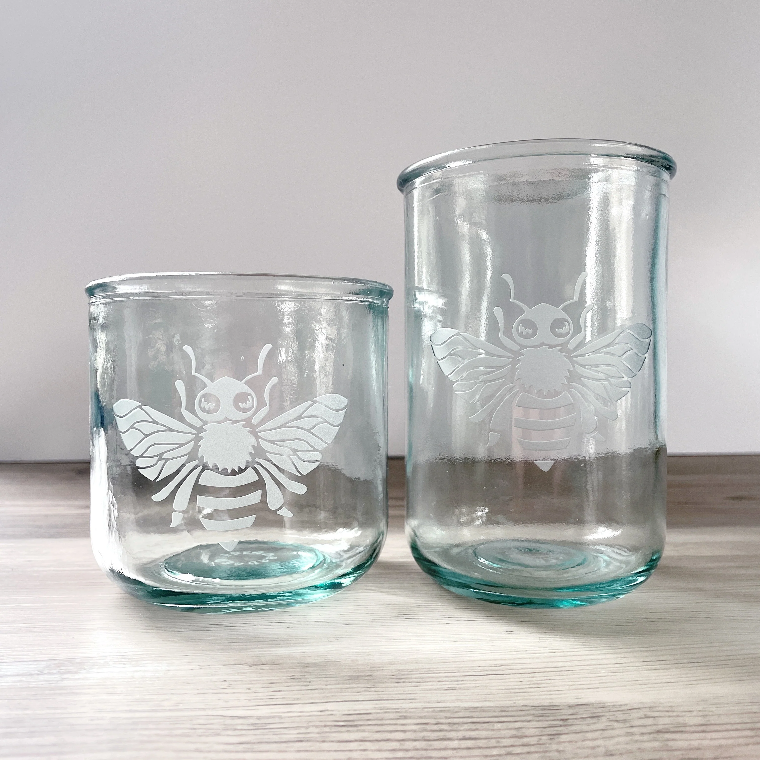 Bee Rustic Recycled Glass Candle Cup - Image 5