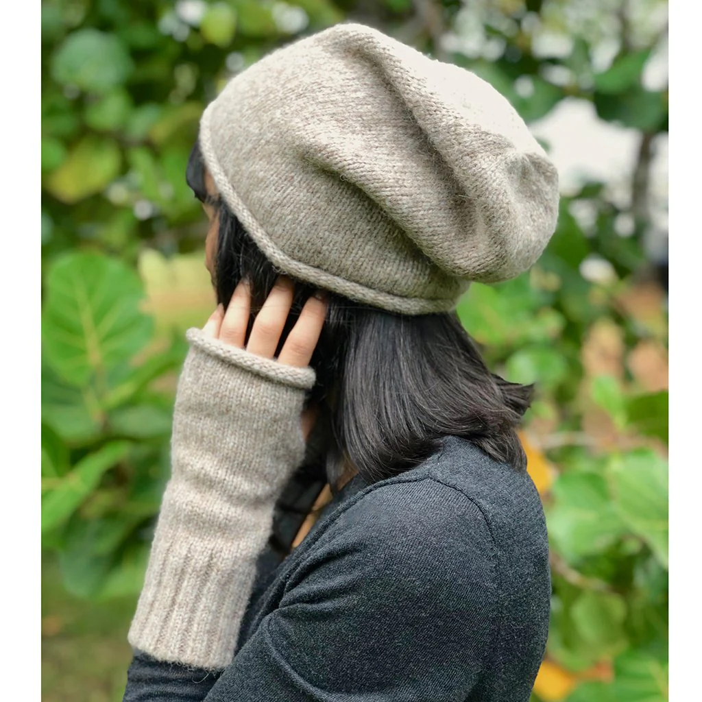 Beige Essential Knit Alpaca Gloves - Image 2