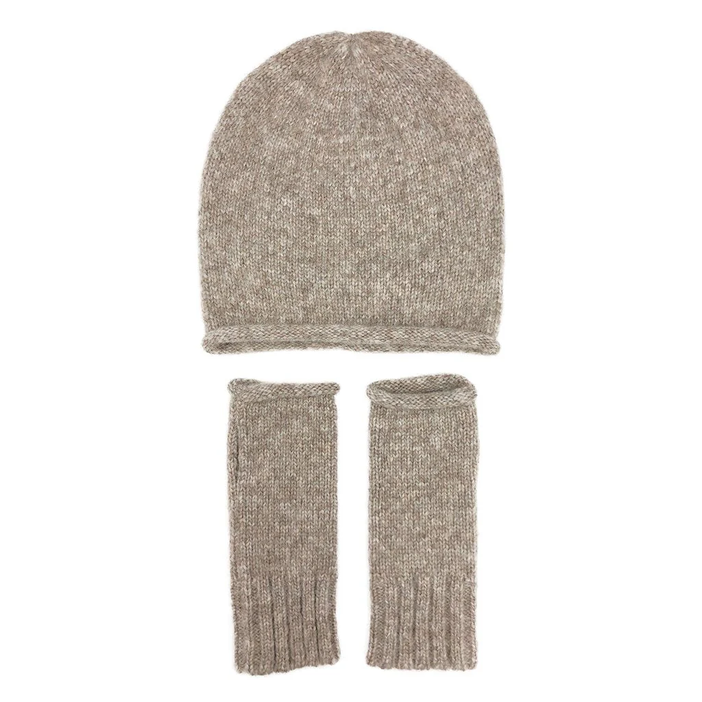 Beige Essential Knit Alpaca Gloves - Image 3