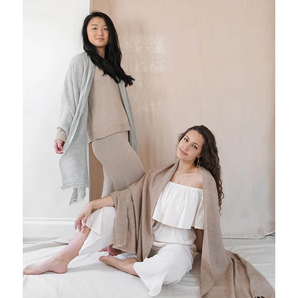 Beige Handloom Cashmere Scarf - Image 4