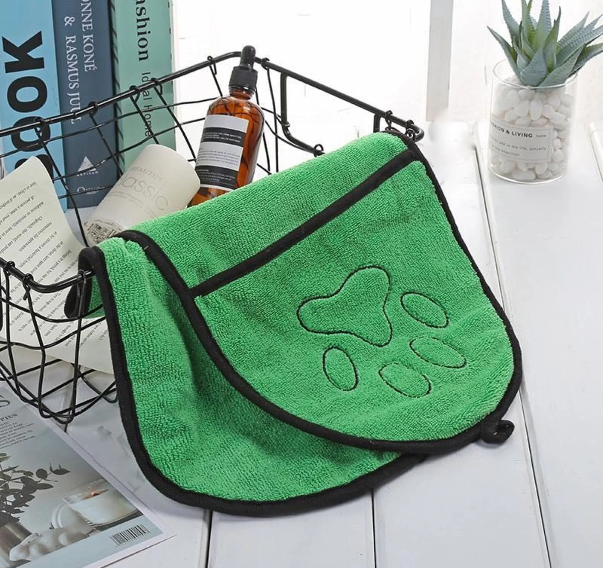 BeNat Pets. Dog Bath Towel Double Drop Pocket Design - Image 4