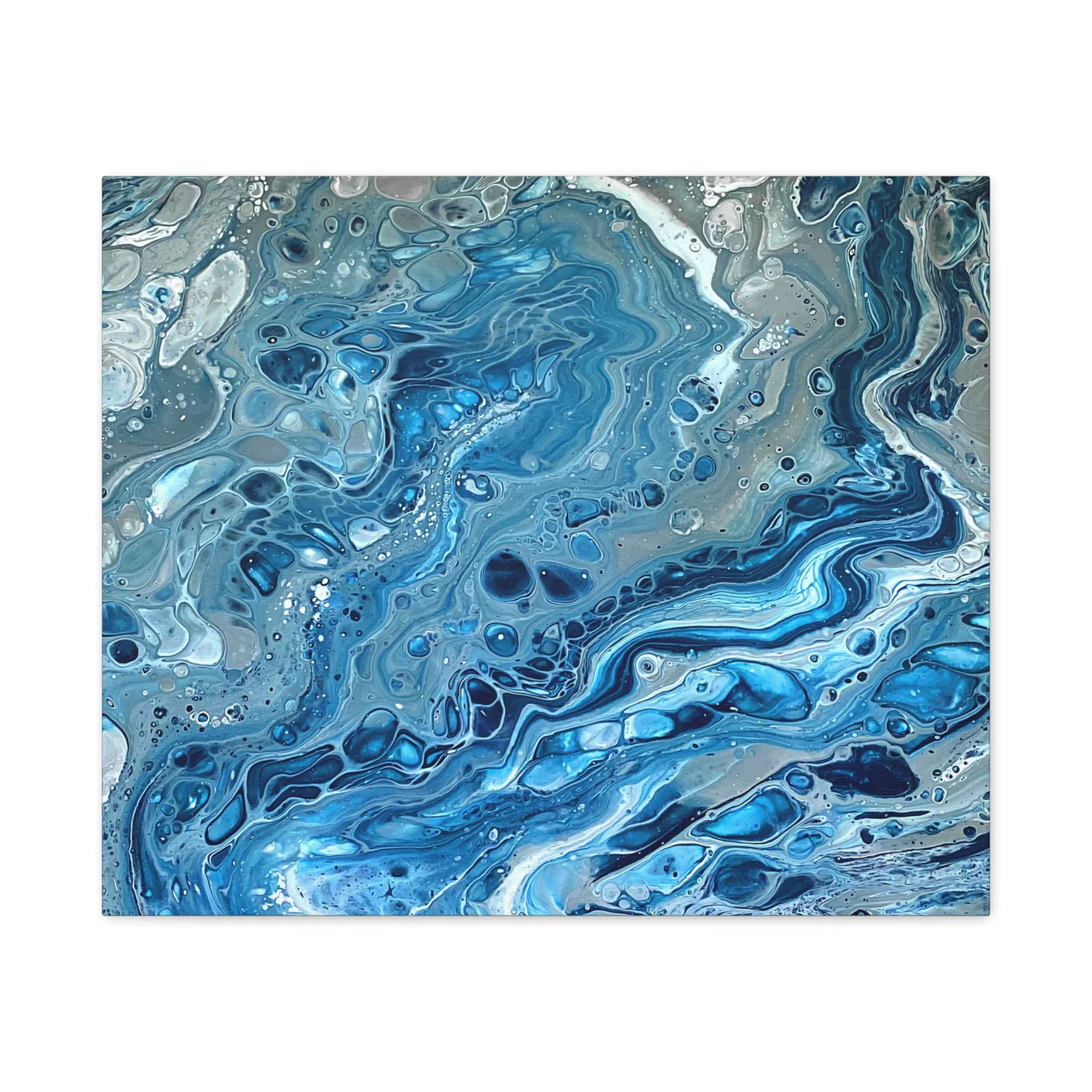 Bespattered Facade Blue Marble Stretched Matte Canvas Art Prints | Multiple Sizes - Image 10