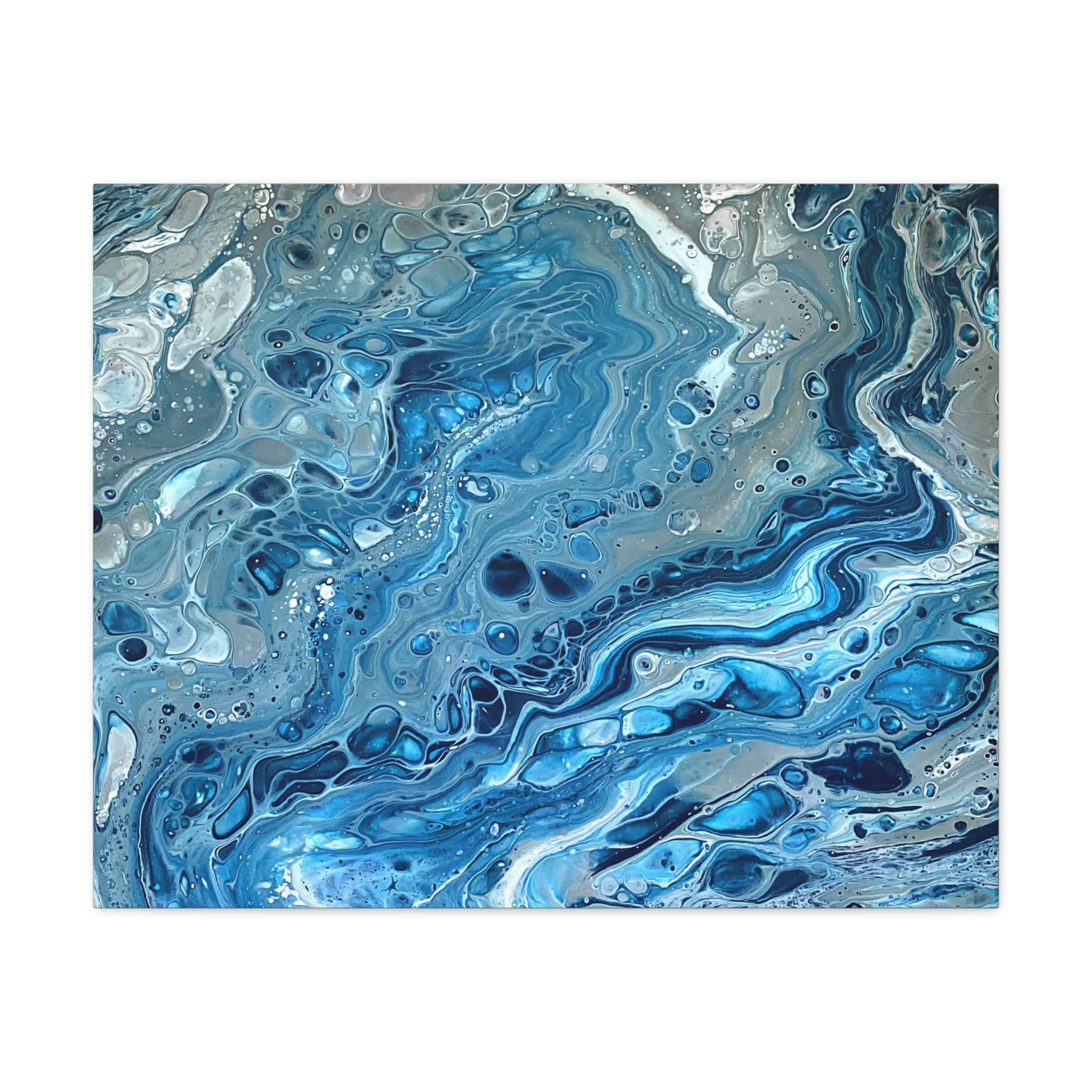 Bespattered Facade Blue Marble Stretched Matte Canvas Art Prints | Multiple Sizes - Image 13
