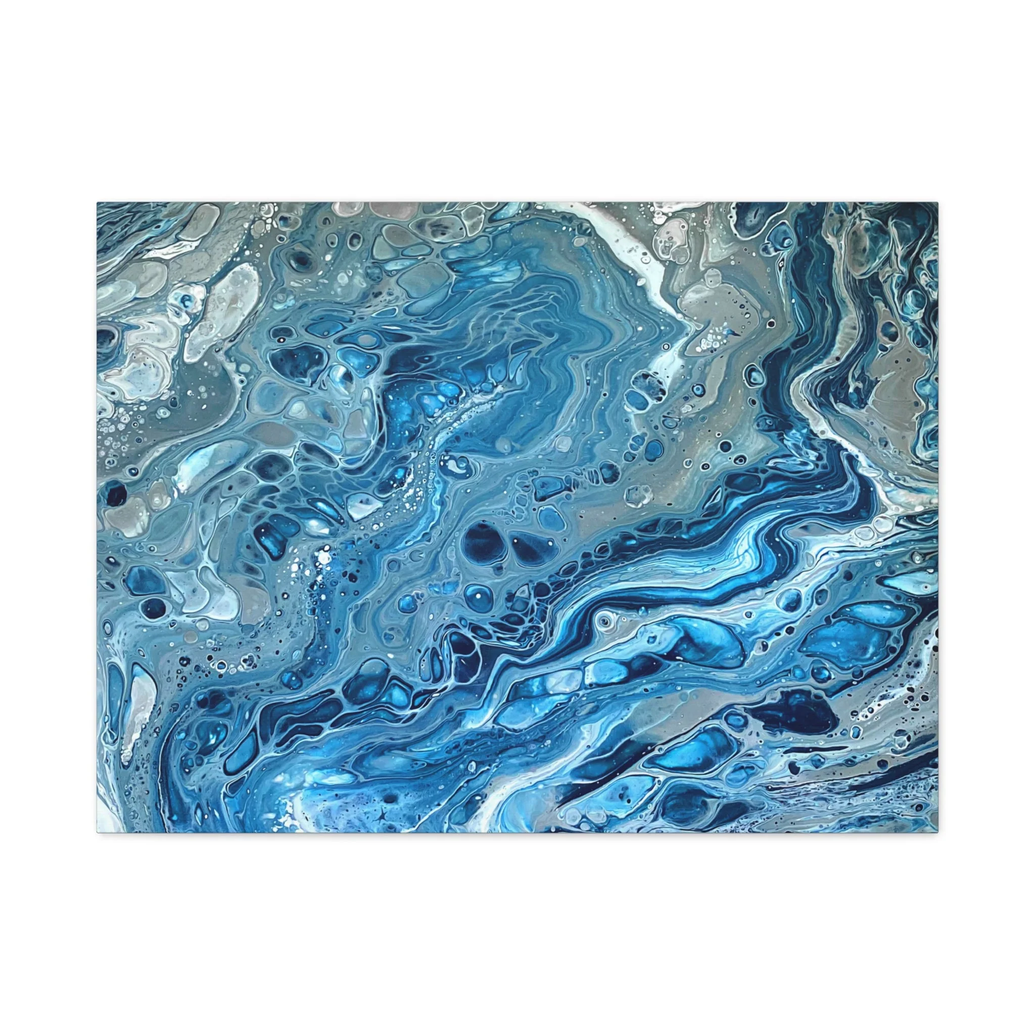 Bespattered Facade Blue Marble Stretched Matte Canvas Art Prints | Multiple Sizes - Image 14