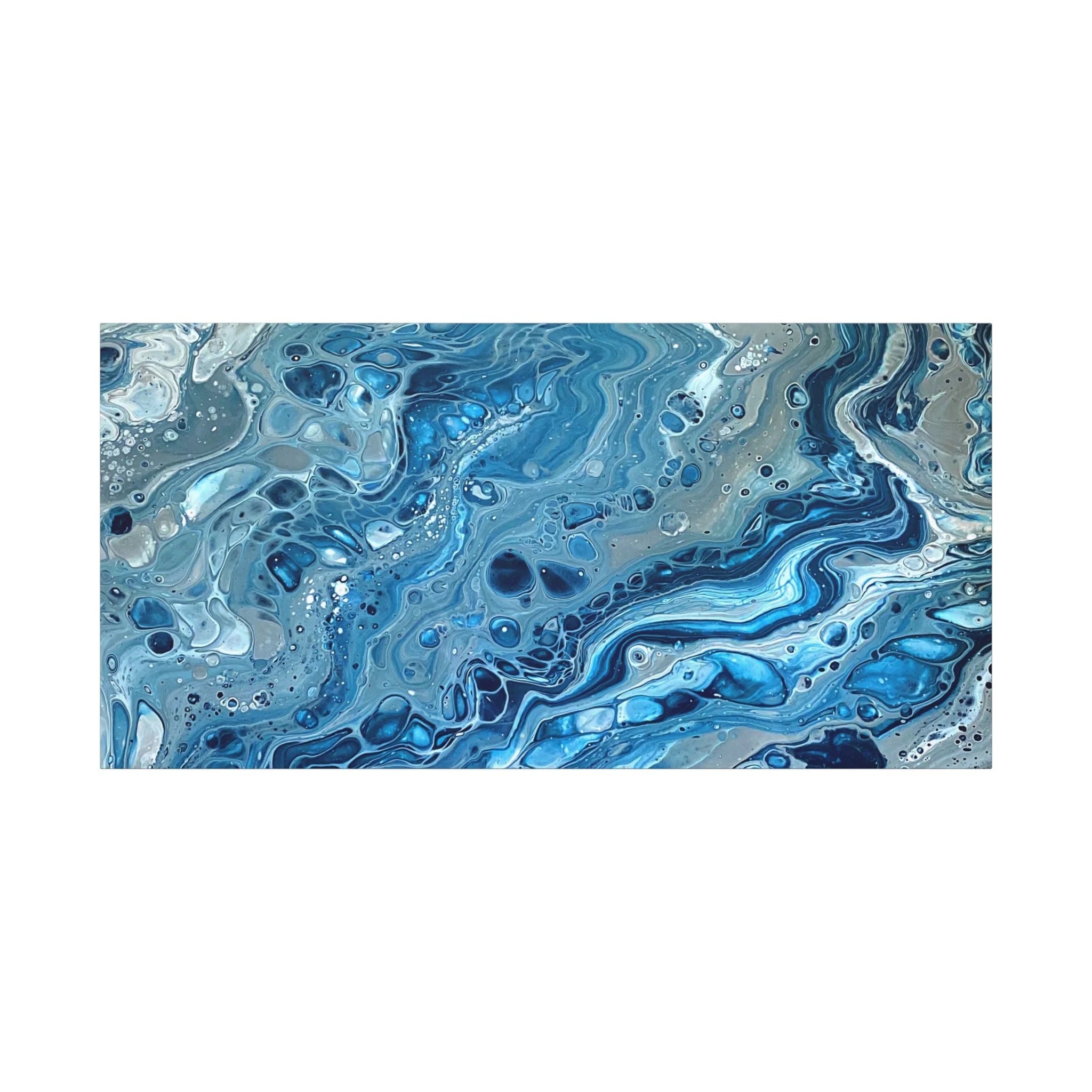 Bespattered Facade Blue Marble Stretched Matte Canvas Art Prints | Multiple Sizes - Image 17