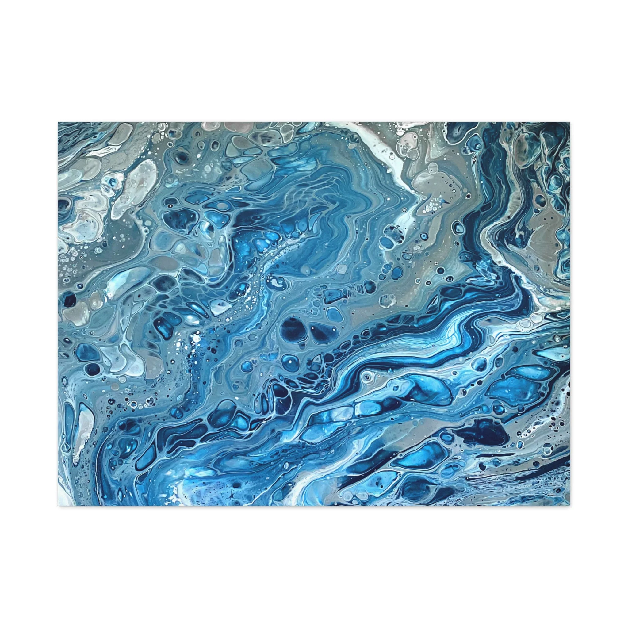 Bespattered Facade Blue Marble Stretched Matte Canvas Art Prints | Multiple Sizes - Image 18
