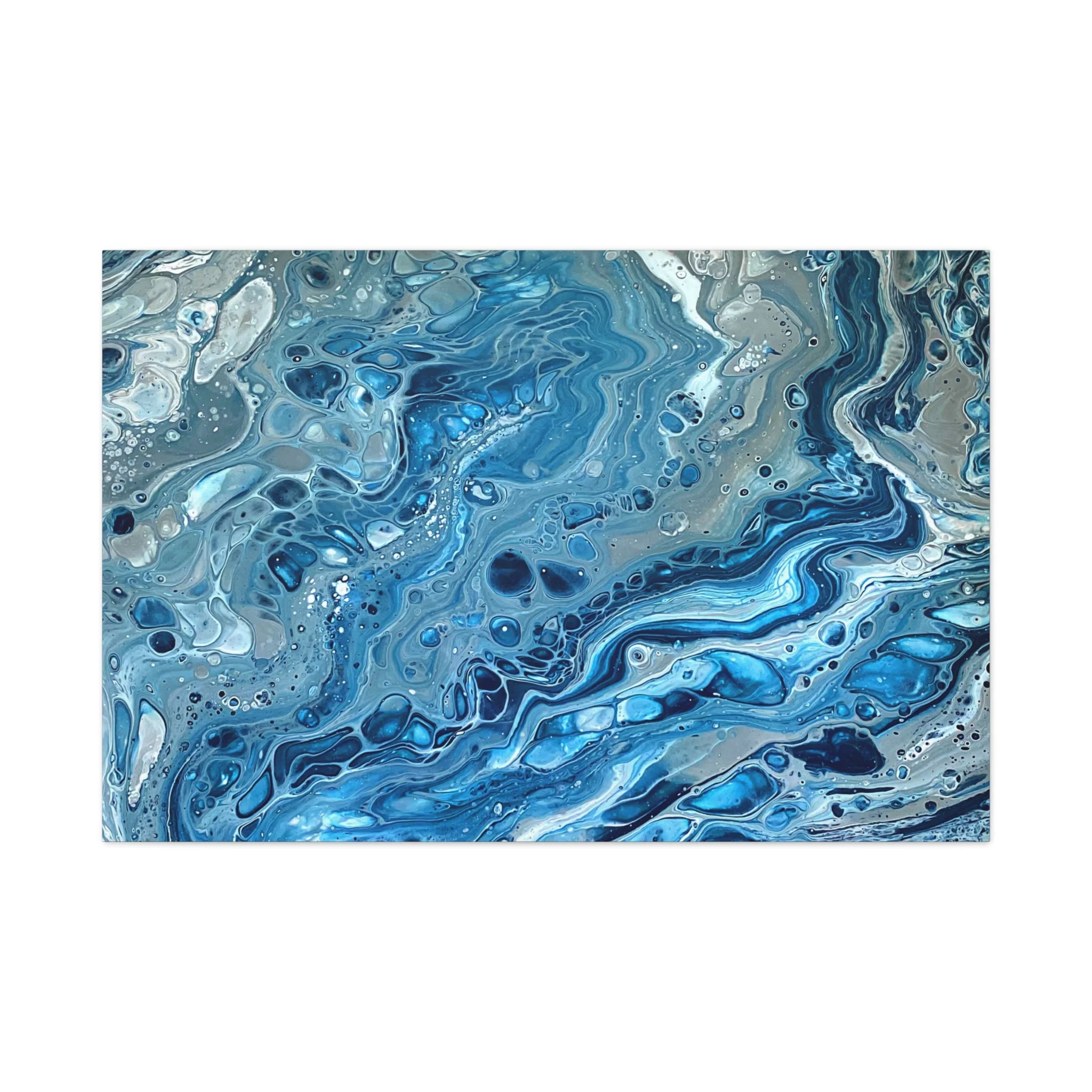 Bespattered Facade Blue Marble Stretched Matte Canvas Art Prints | Multiple Sizes - Image 21