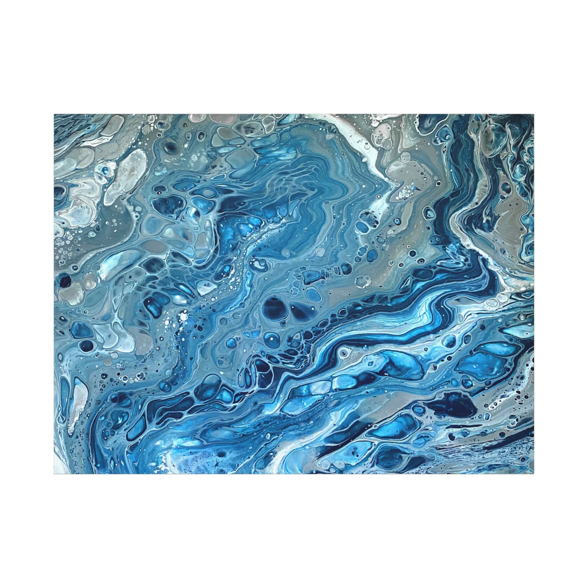 Bespattered Facade Blue Marble Stretched Matte Canvas Art Prints | Multiple Sizes - Image 22