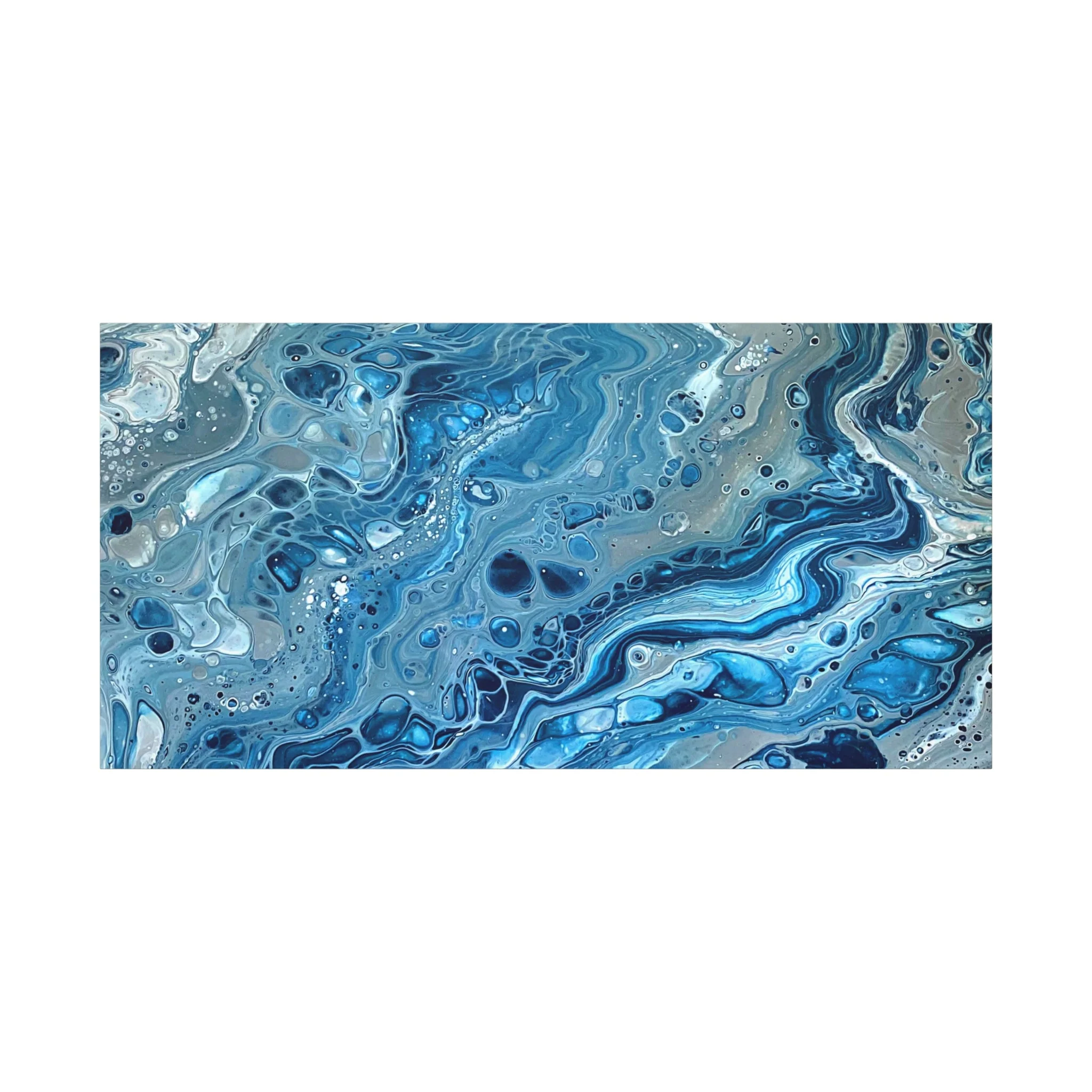 Bespattered Facade Blue Marble Stretched Matte Canvas Art Prints | Multiple Sizes - Image 24