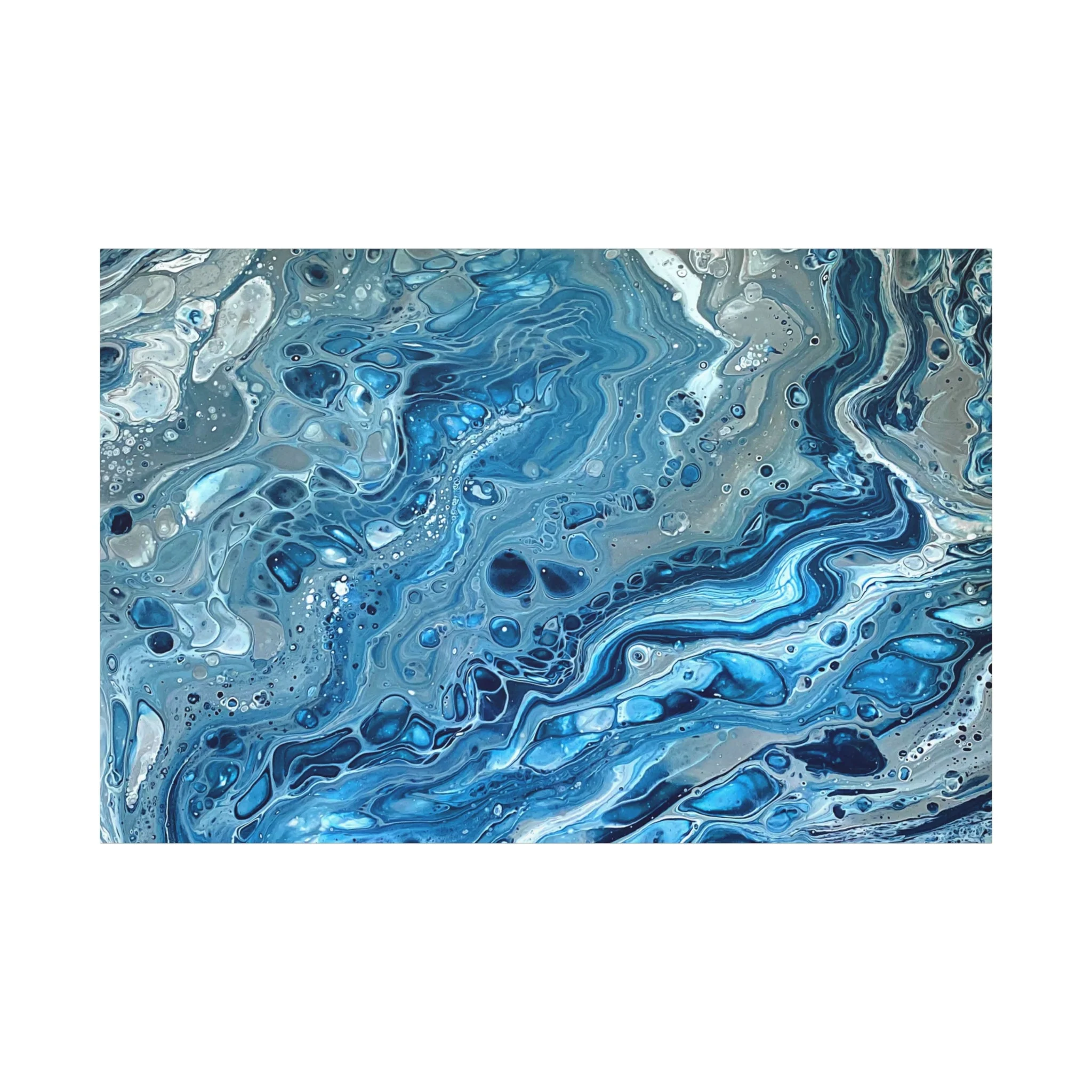 Bespattered Facade Blue Marble Stretched Matte Canvas Art Prints | Multiple Sizes - Image 25