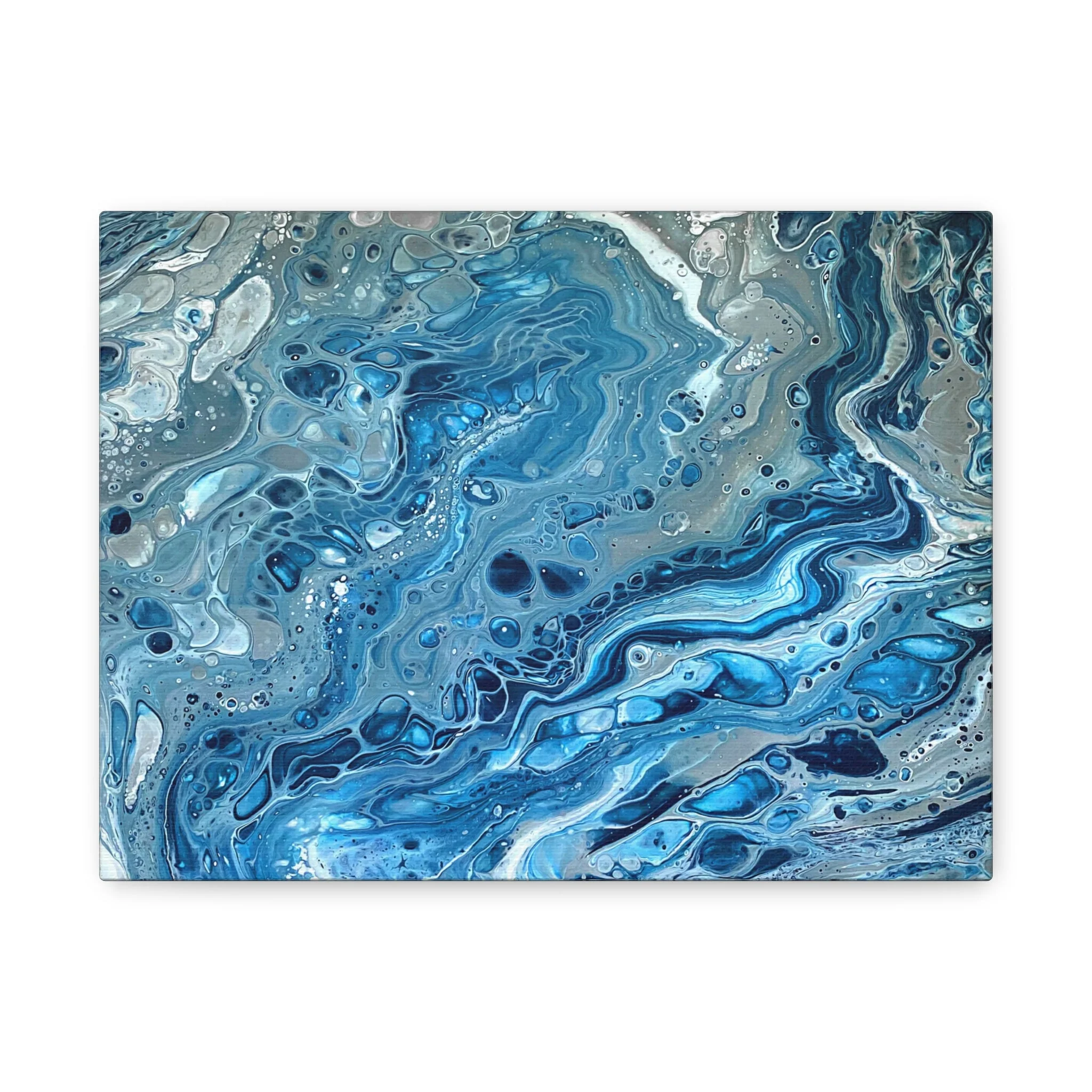 Bespattered Facade Blue Marble Stretched Matte Canvas Art Prints | Multiple Sizes - Image 26