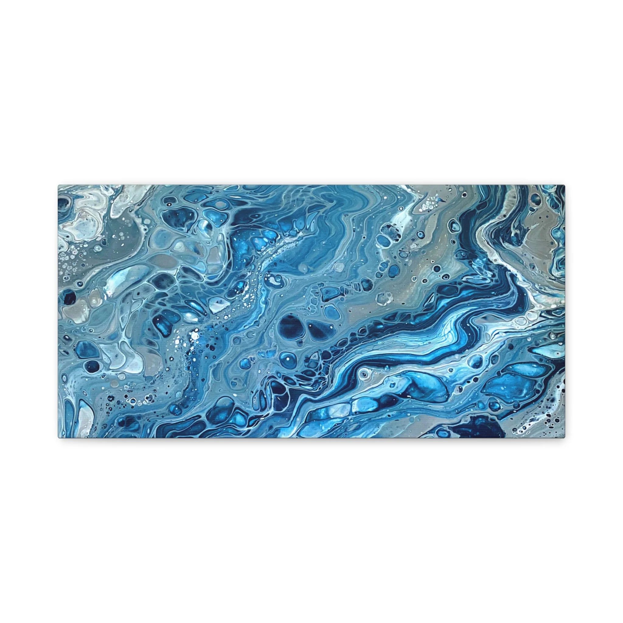 Bespattered Facade Blue Marble Stretched Matte Canvas Art Prints | Multiple Sizes - Image 6