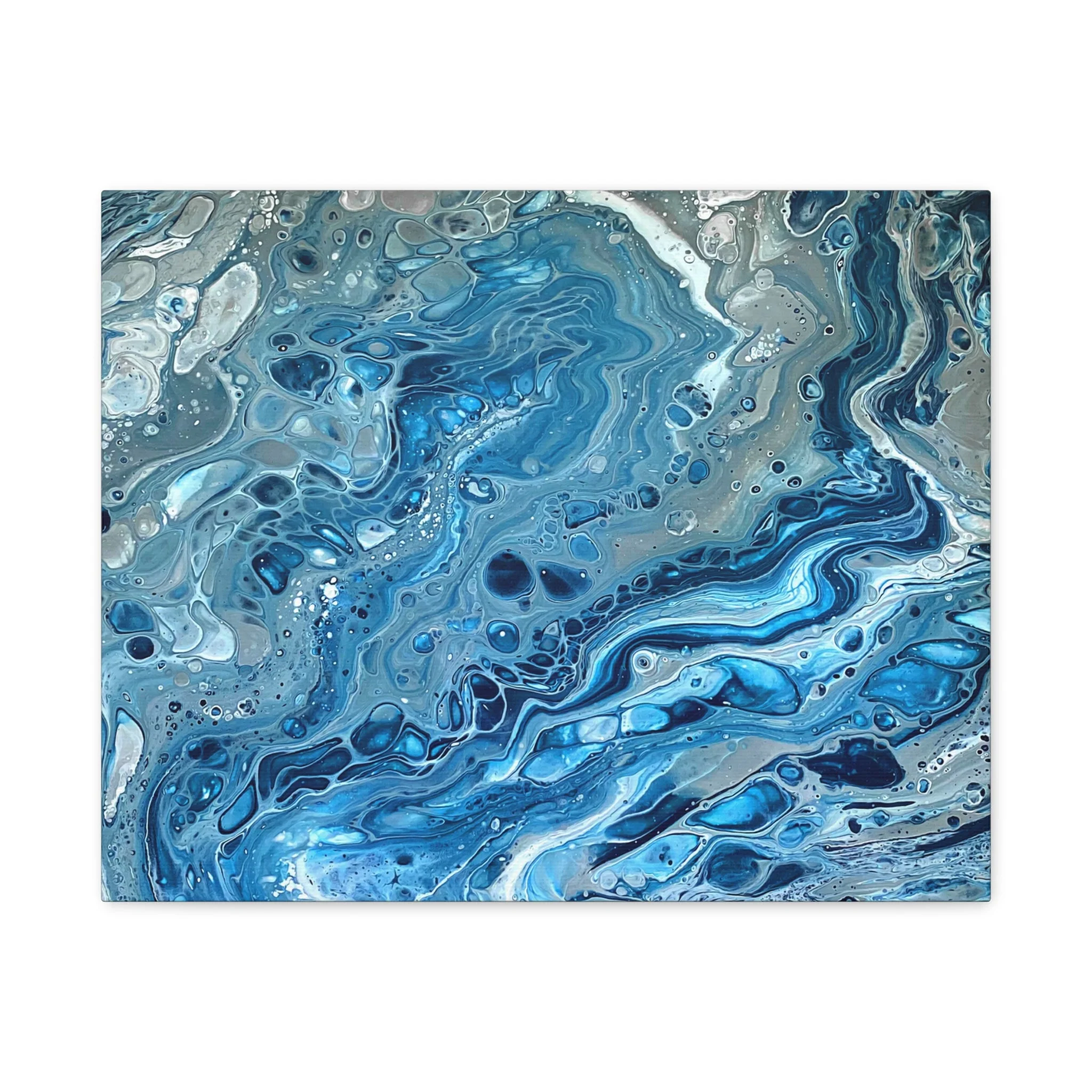 Bespattered Facade Blue Marble Stretched Matte Canvas Art Prints | Multiple Sizes - Image 7