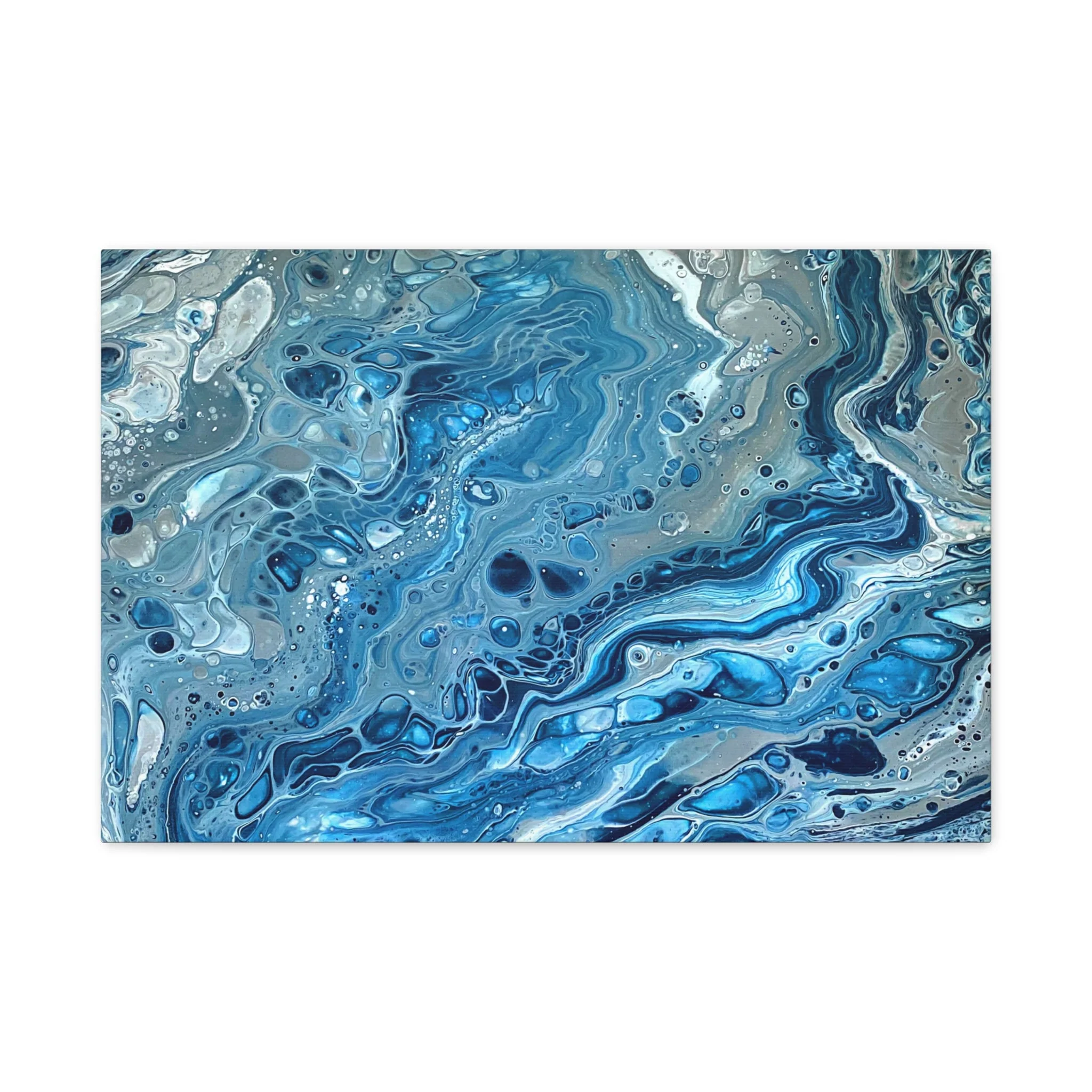 Bespattered Facade Blue Marble Stretched Matte Canvas Art Prints | Multiple Sizes - Image 8