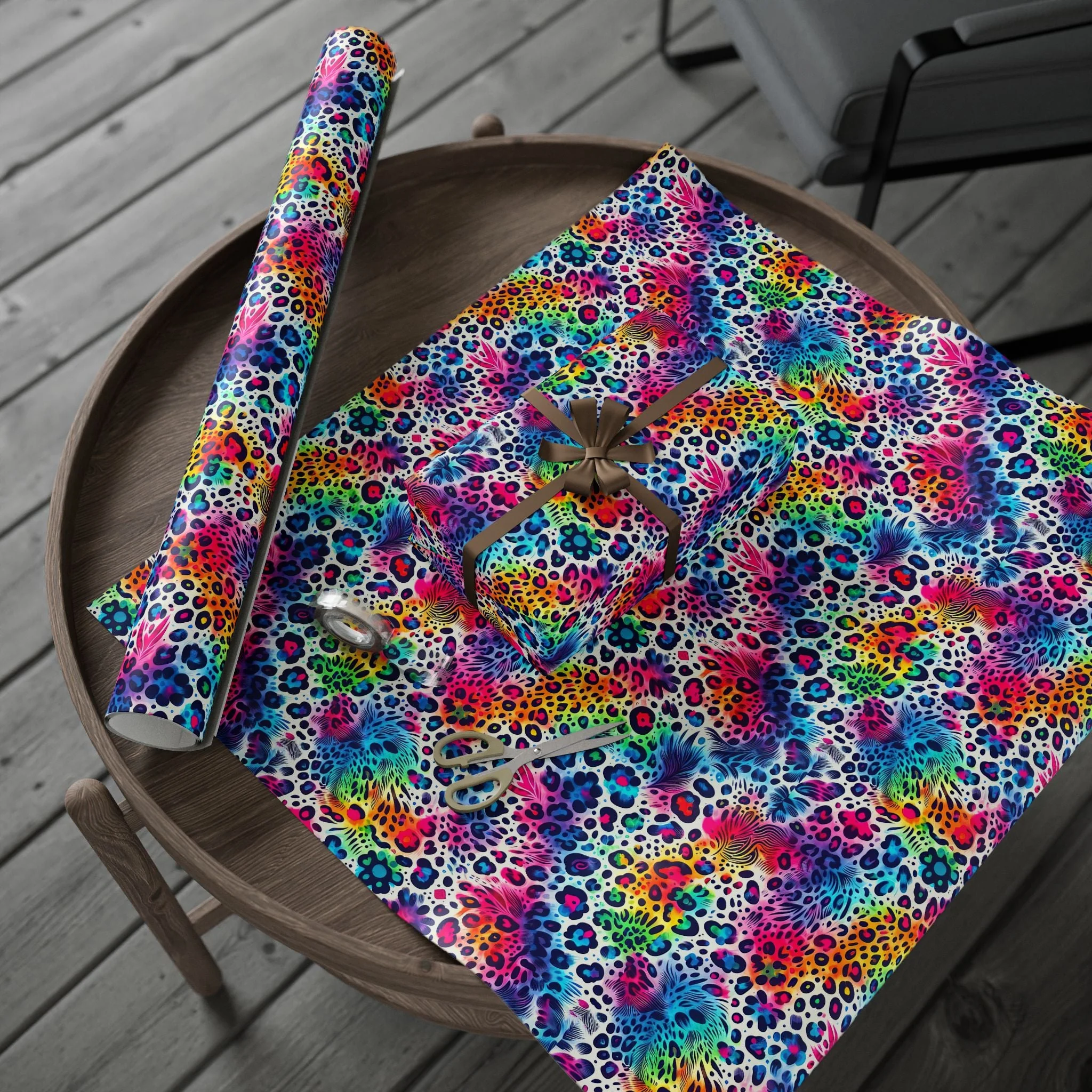 Bespattered Facade Colorful Animal Print Wrapping Paper | Three Sizes | Glossy or Matte - Image 2