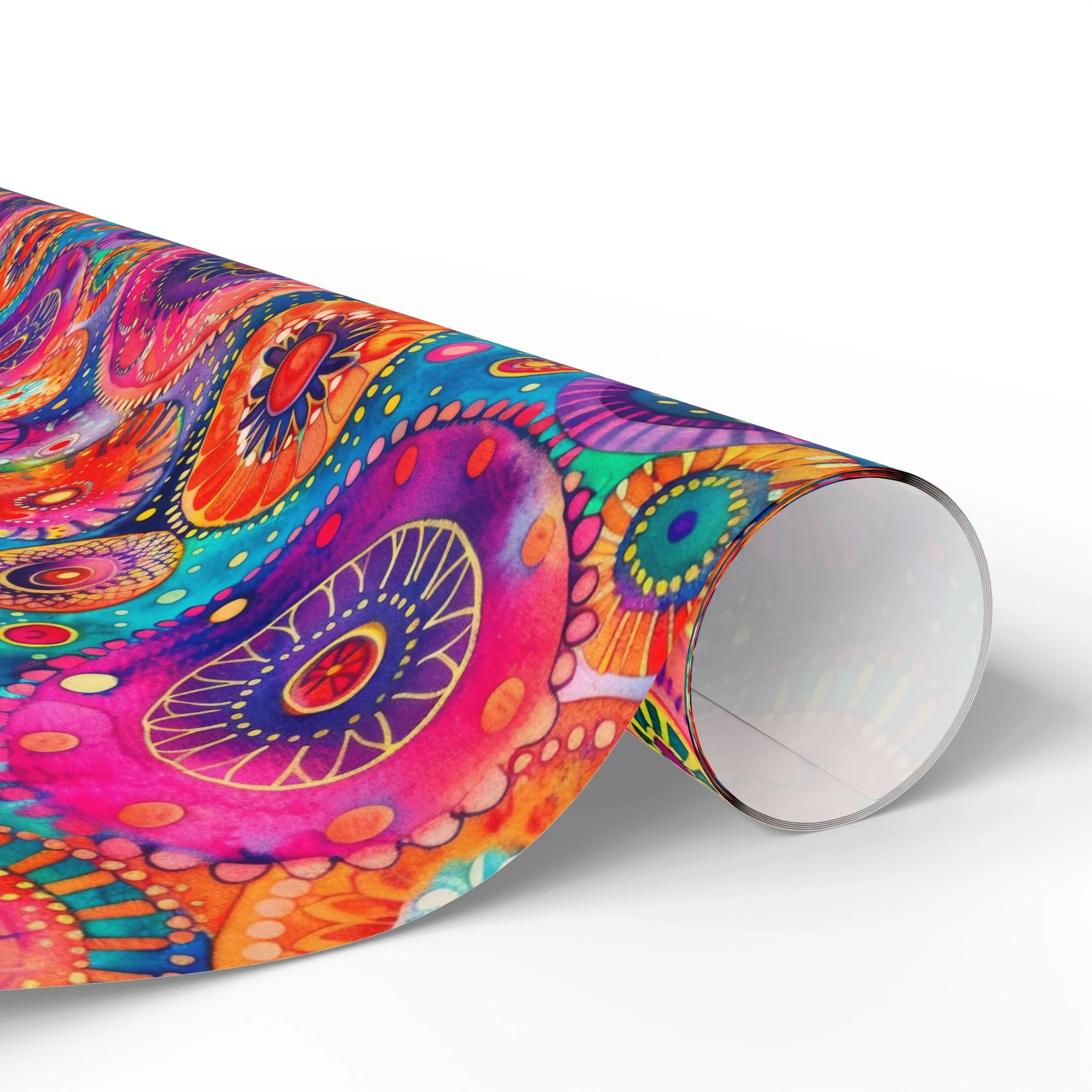 Bespattered Facade Colorful Circles Wrapping Paper | Three Sizes | Glossy or Matte - Image 4