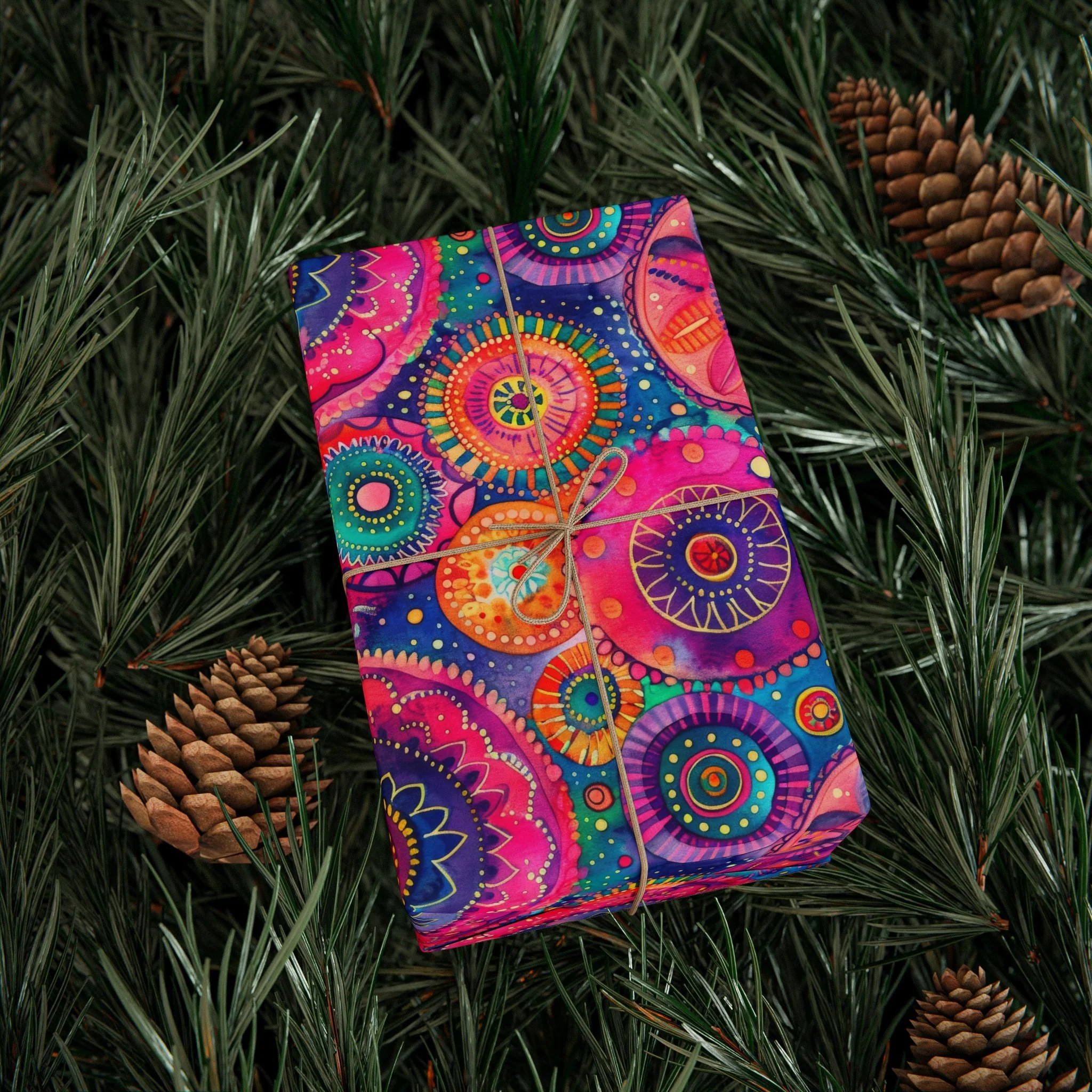 Bespattered Facade Colorful Circles Wrapping Paper | Three Sizes | Glossy or Matte - Image 5