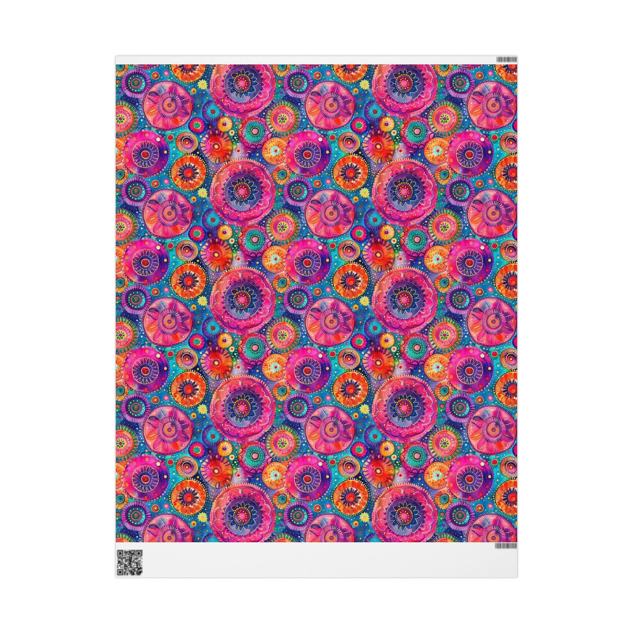 Bespattered Facade Colorful Circles Wrapping Paper | Three Sizes | Glossy or Matte - Image 6