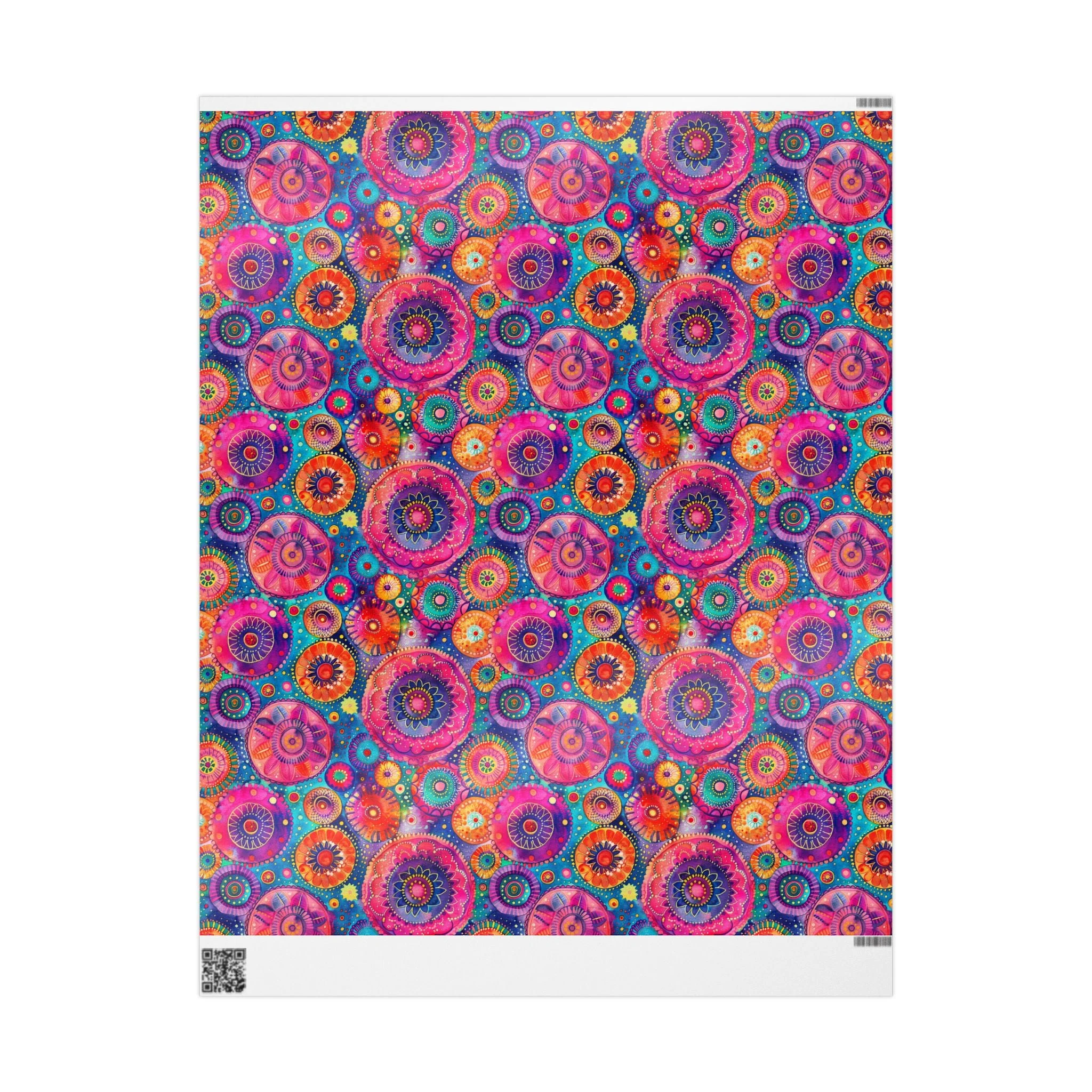 Bespattered Facade Colorful Circles Wrapping Paper | Three Sizes | Glossy or Matte - Image 7