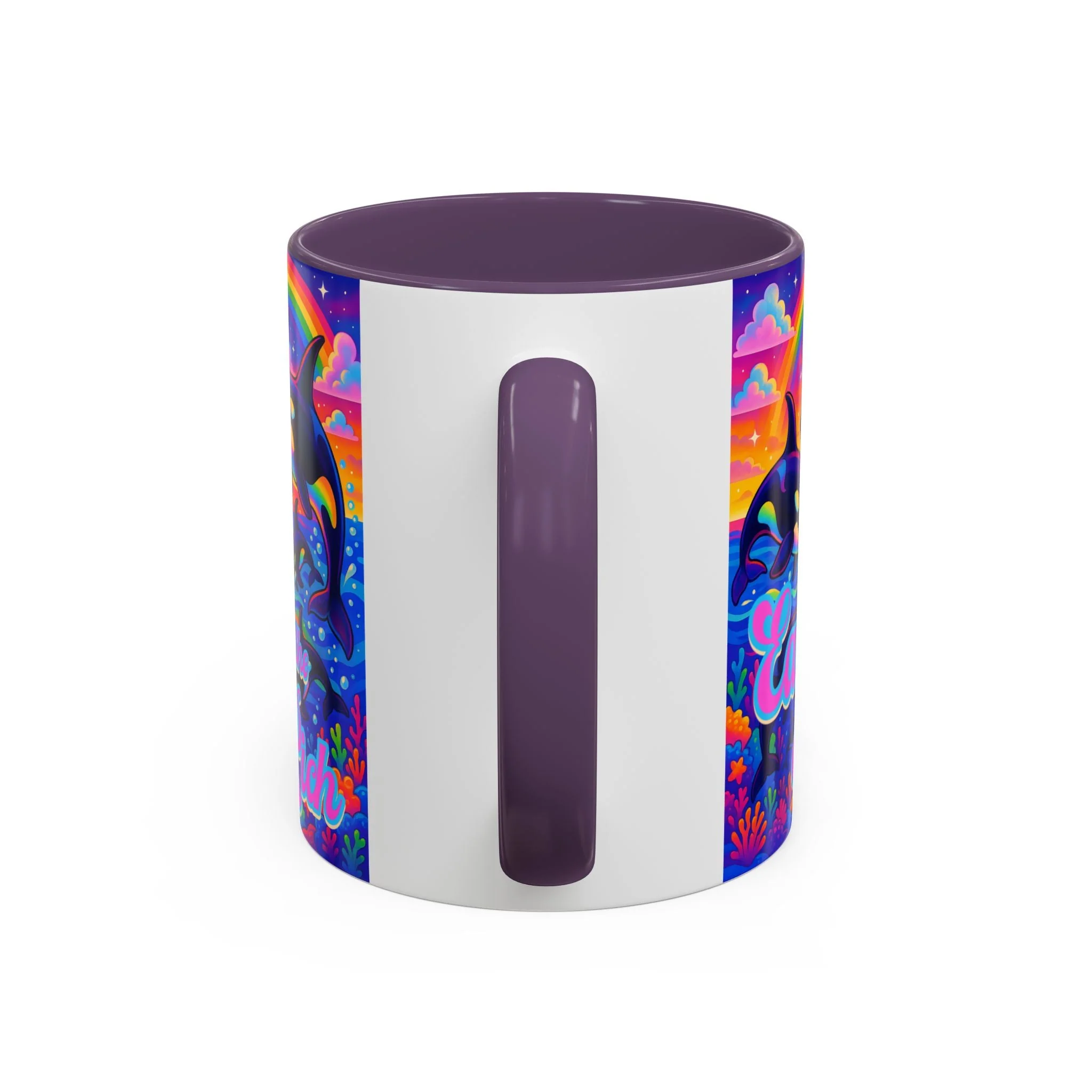 Bespattered Facade "Eat the Rich" Orcas Whimsical Rainbow Mug | Four Colors | 11oz or 15oz - Image 4