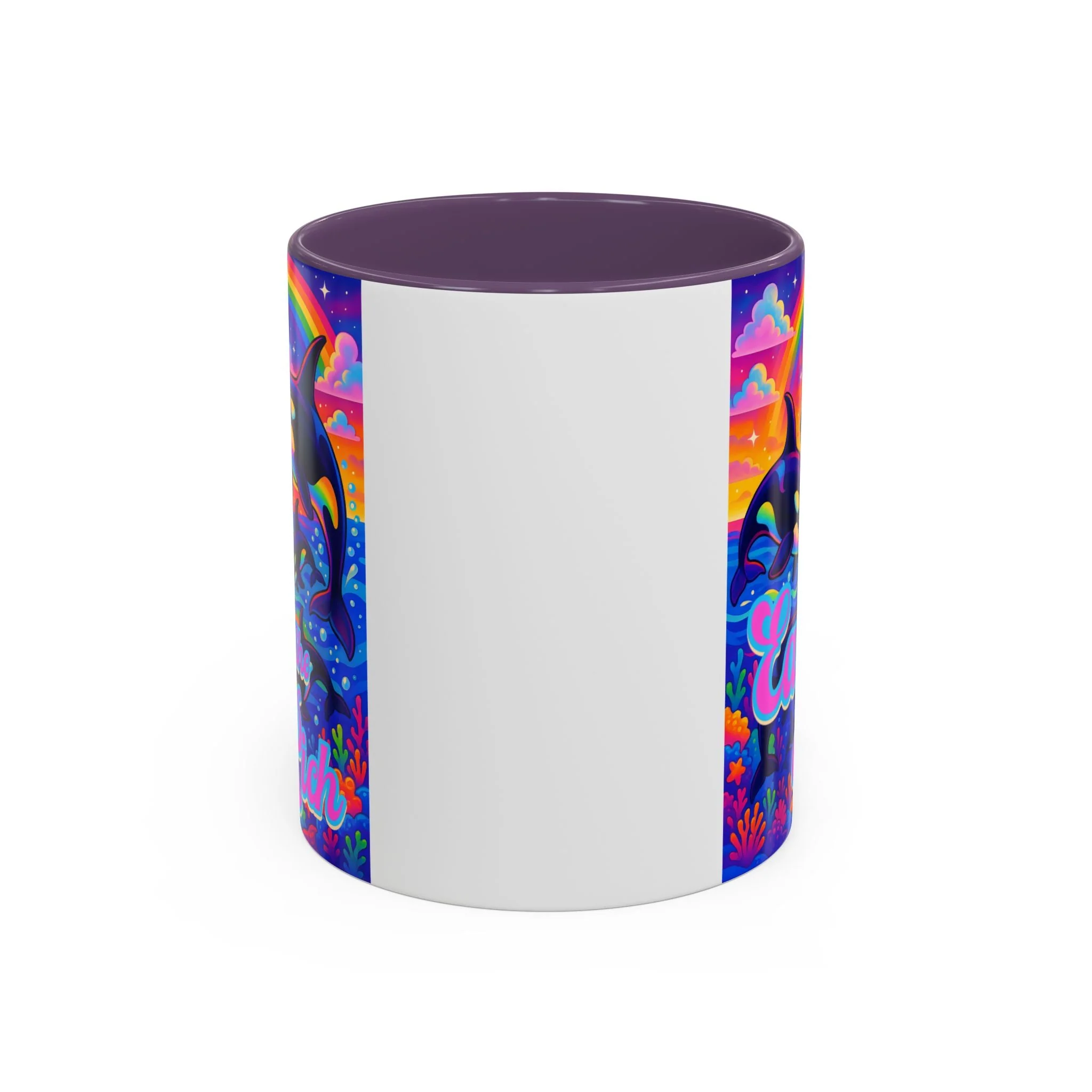 Bespattered Facade "Eat the Rich" Orcas Whimsical Rainbow Mug | Four Colors | 11oz or 15oz - Image 5