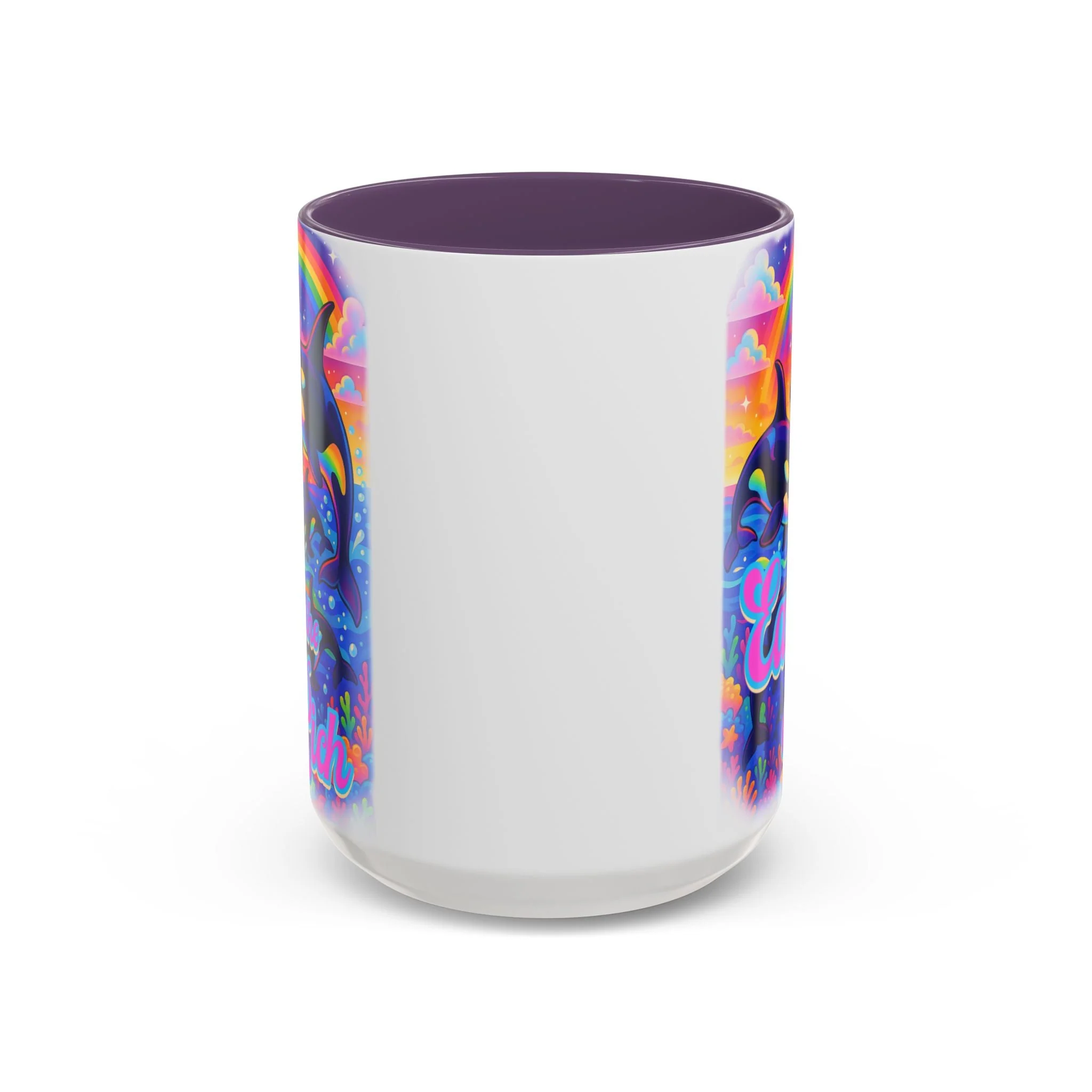 Bespattered Facade "Eat the Rich" Orcas Whimsical Rainbow Mug | Four Colors | 11oz or 15oz - Image 9
