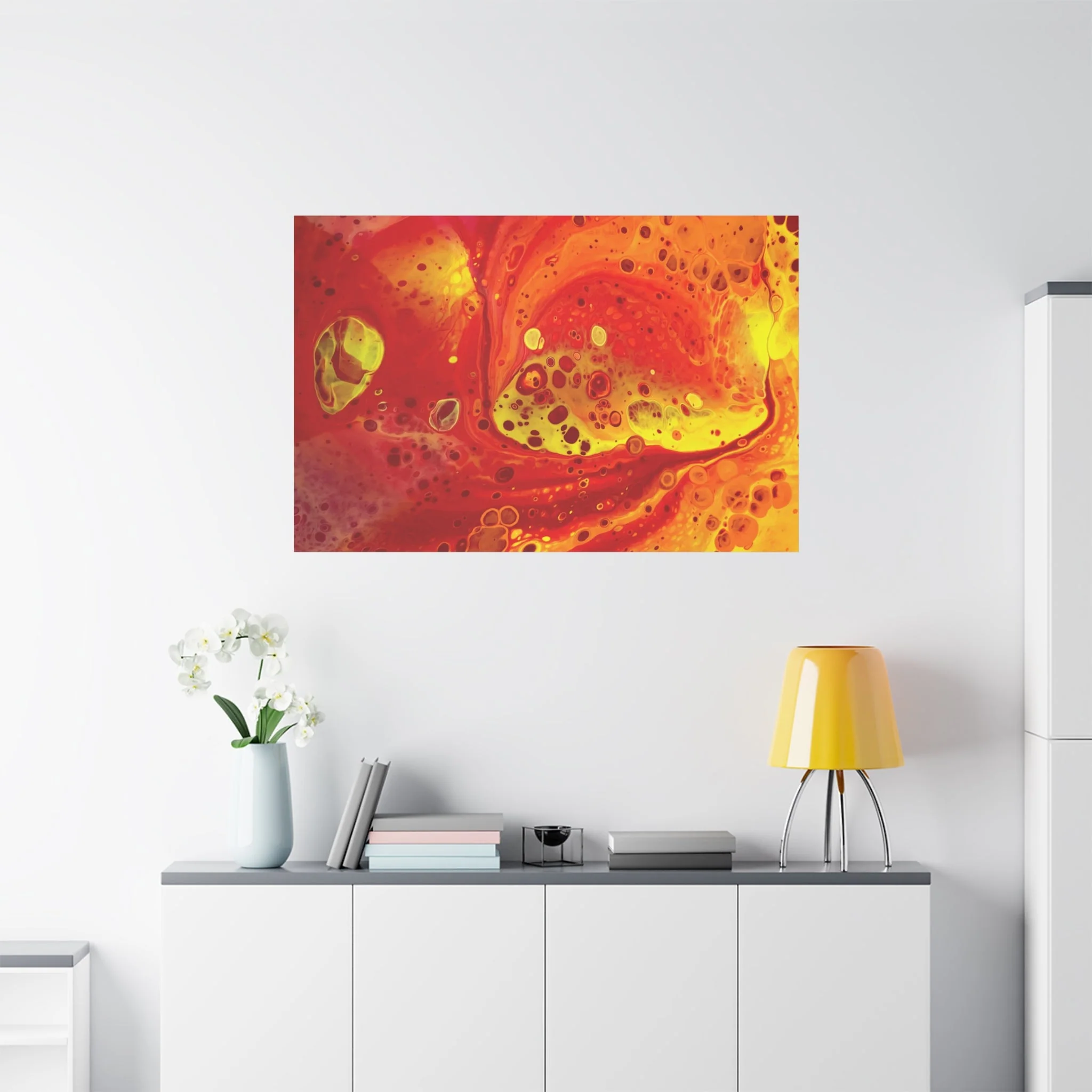 Bespattered Facade Flamin' Hot Stretched Matte Canvas Art Prints | Multiple Sizes - Image 27