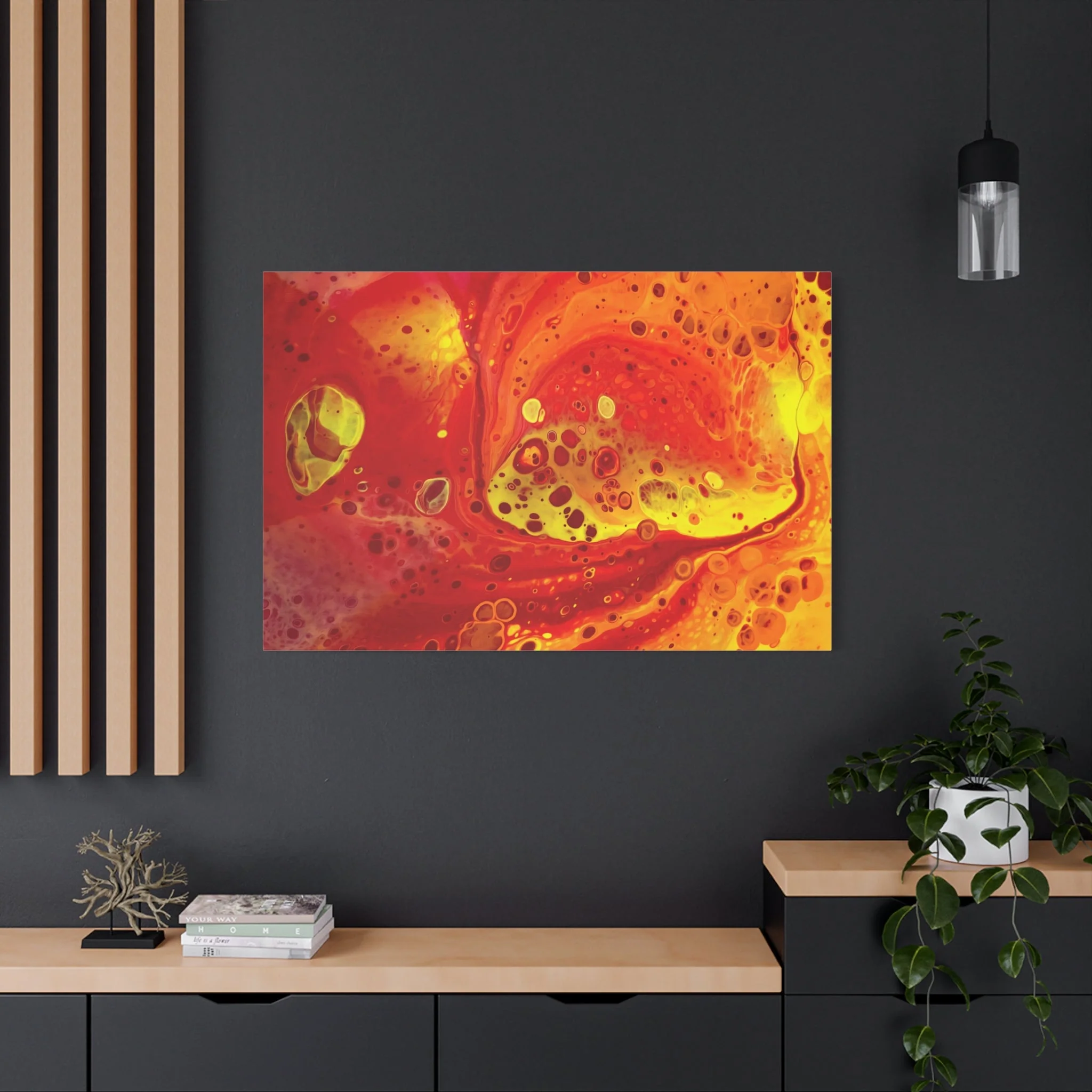 Bespattered Facade Flamin' Hot Stretched Matte Canvas Art Prints | Multiple Sizes - Image 28